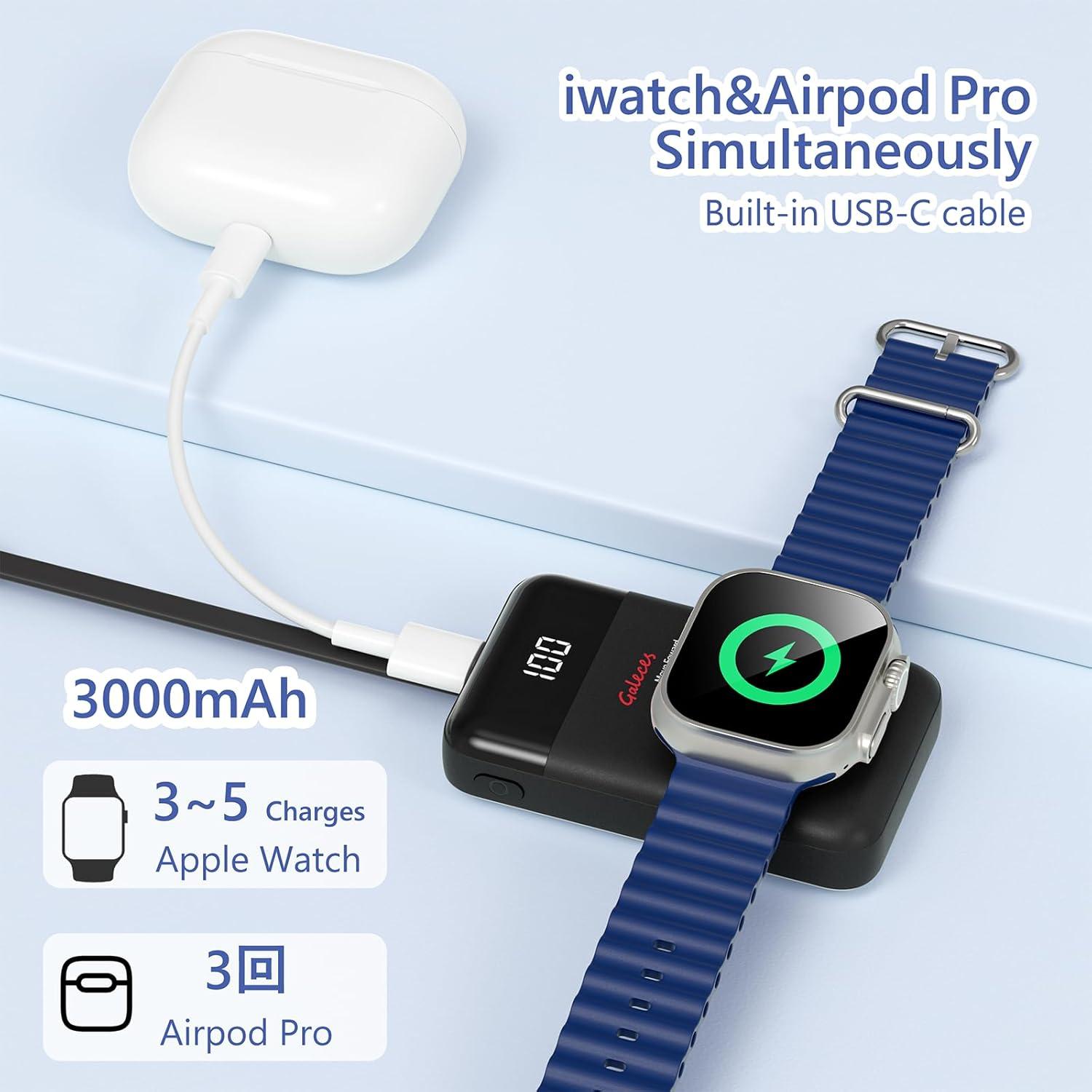 Cargador Portátil Magnético 3000mAh Galeces para Apple Watch