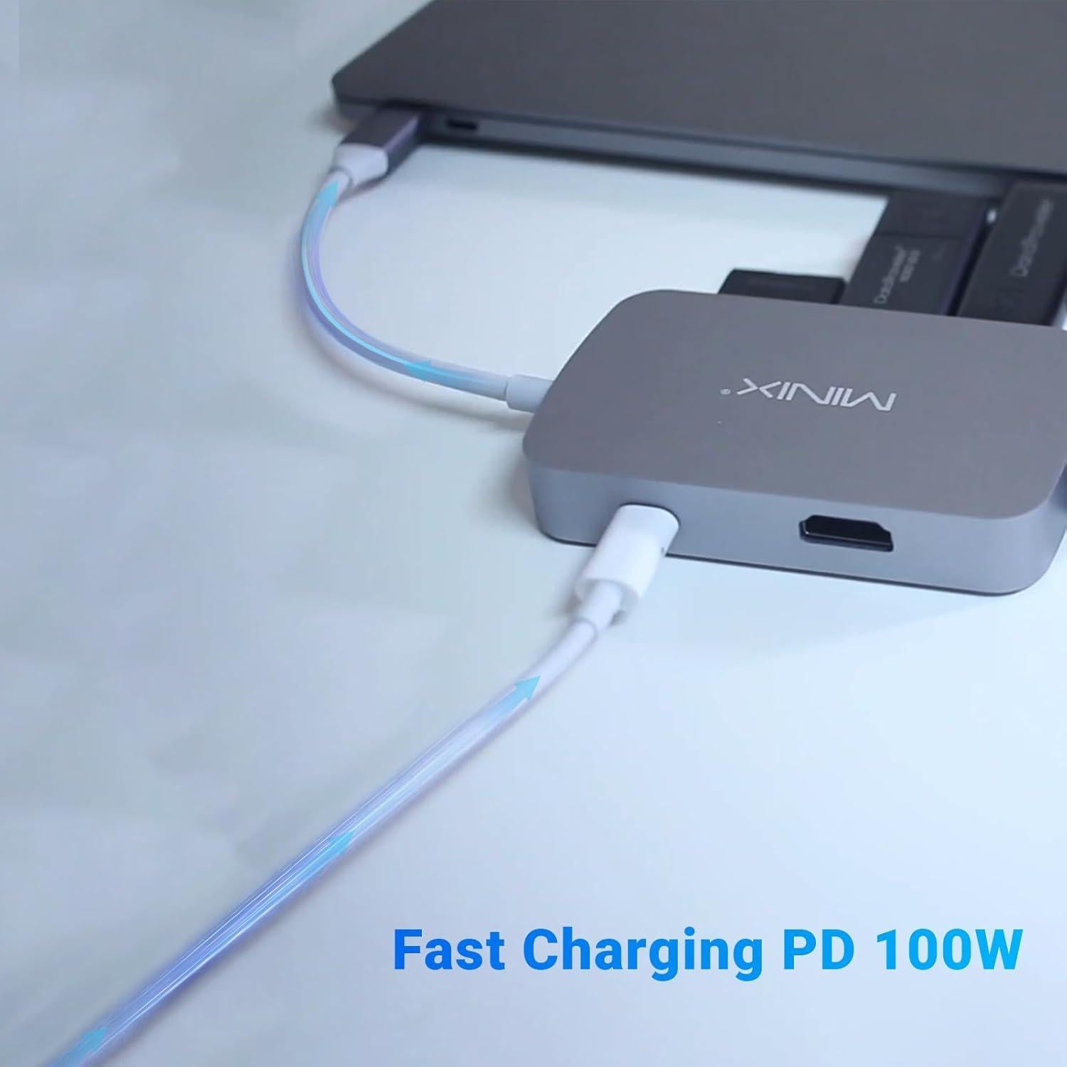 Hub USB C 7 en 1 MINIX con HDMI 4K, Ethernet y 2 USB 3.0