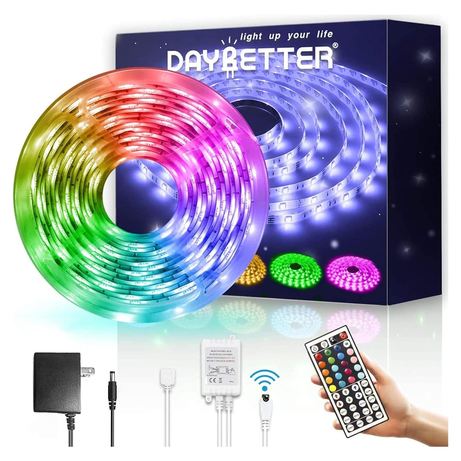Luces LED Tira Impermeables DAYBETTER 5m RGB Control Remoto