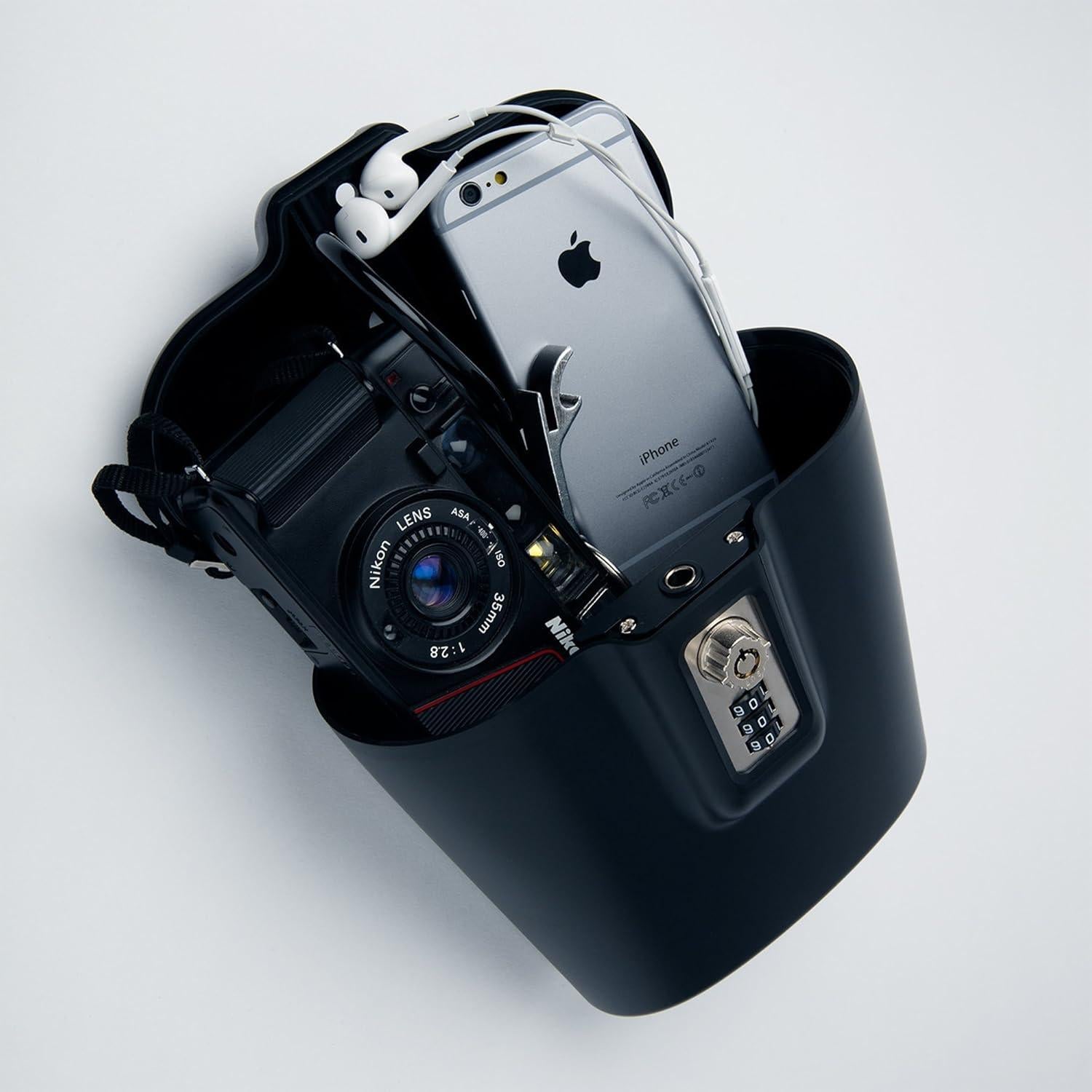 Caja Fuerte Portátil SAFEGO Negra con Llave y Combinación