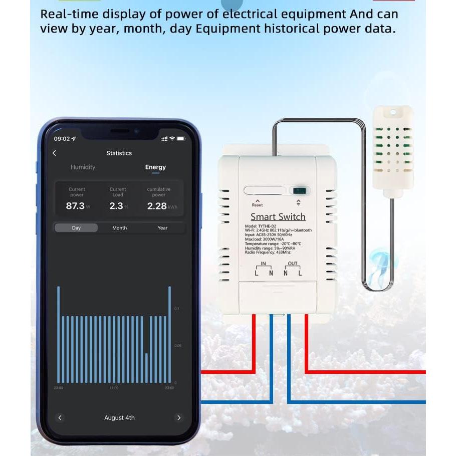 Controlador de Temperatura y Humedad WiFi MHCOZY 16A