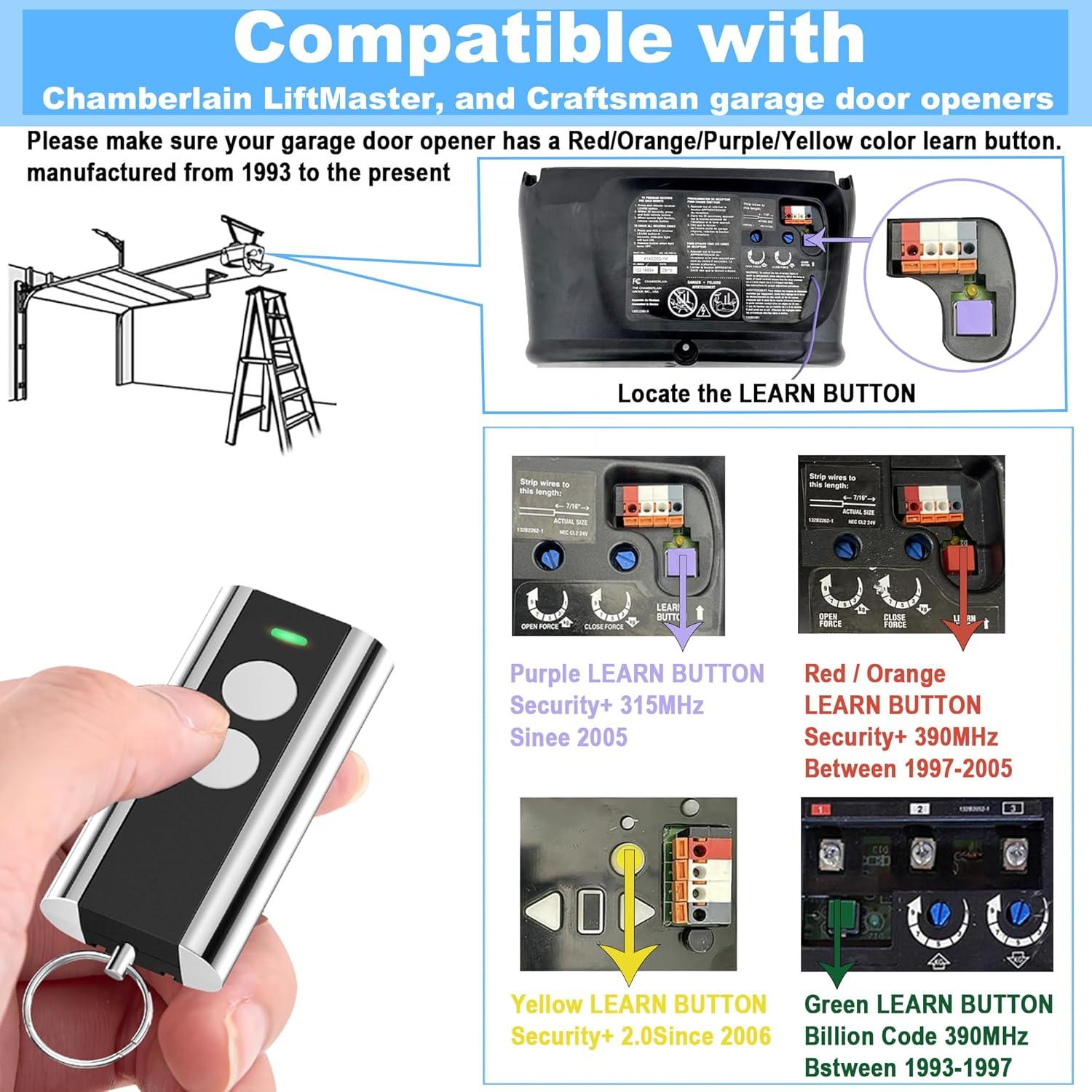 Control Remoto Universal DDcafor 893MAX para Garaje