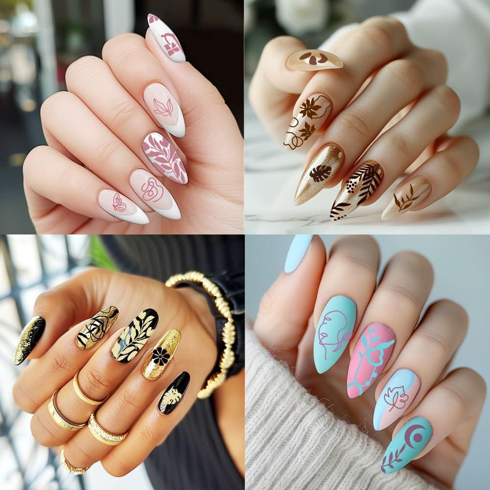 Juego de Plantillas de Estampado de Uñas Beinkmake 3 Piezas