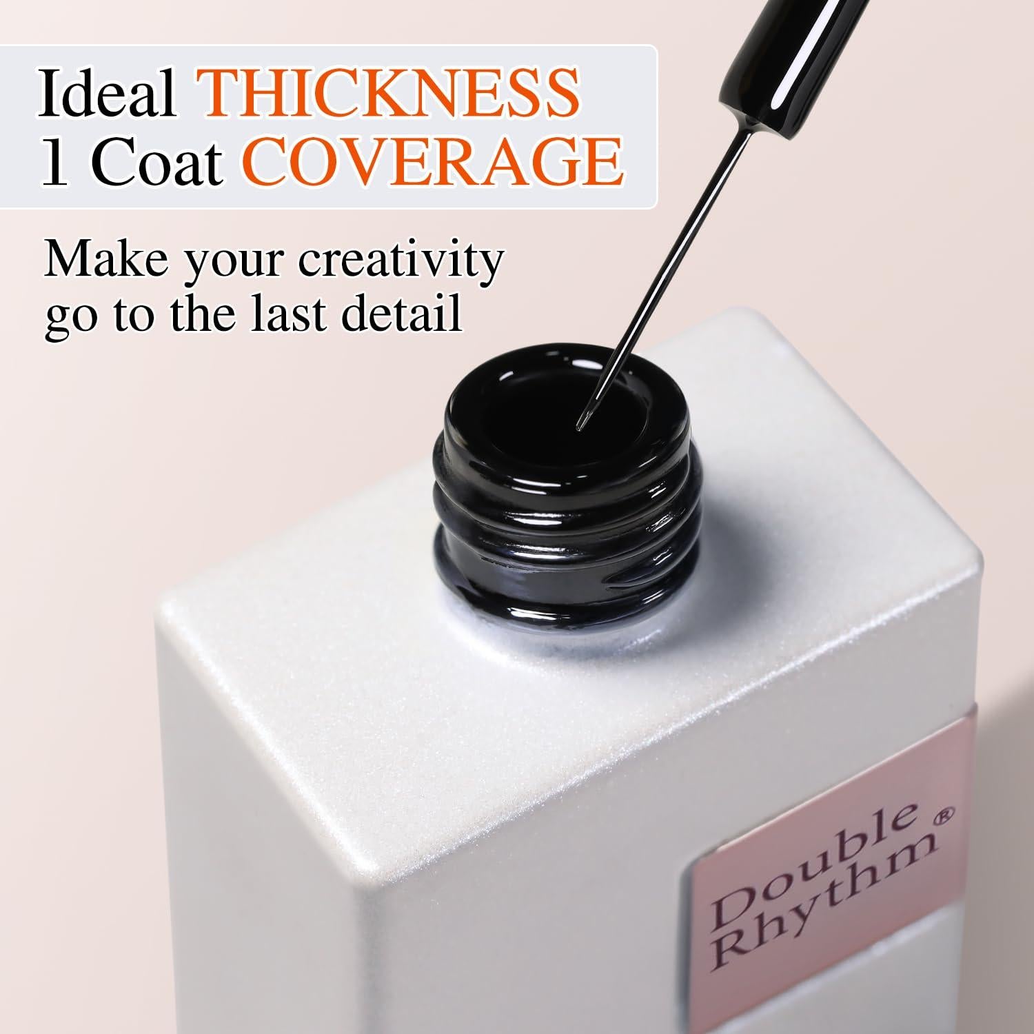 Gel Liner Metálico Doble Ritmo 15ml Negro para Uñas