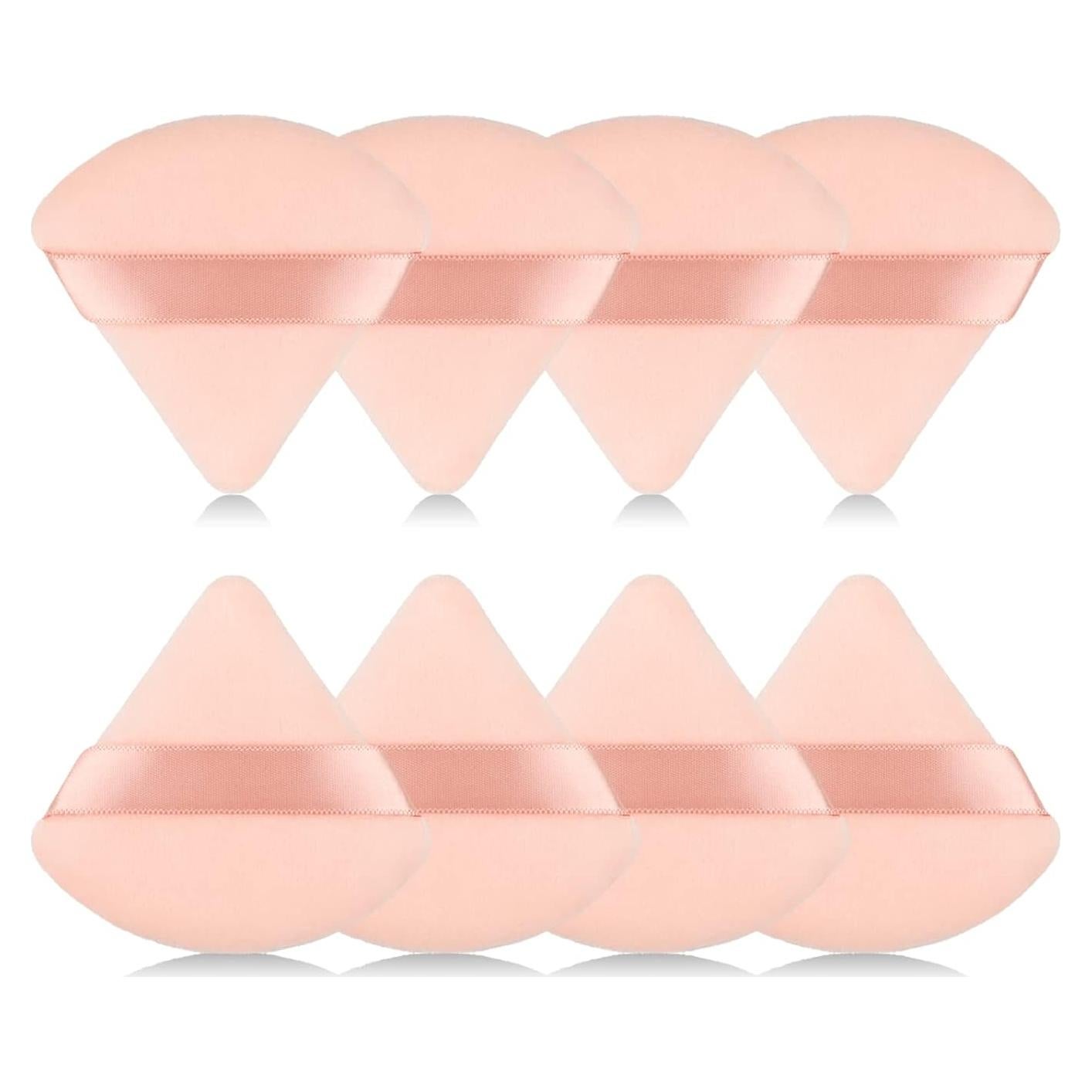 Set de 8 Esponjas de Maquillaje Triangulares Terciopelo Beige
