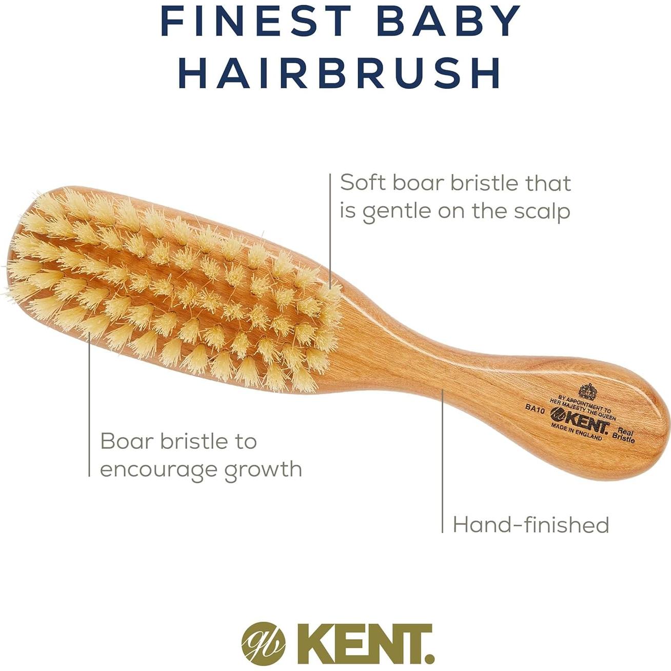 Cepillo de Cabello para Bebés KENT BA10 con Cerda Natural 19.05 cm