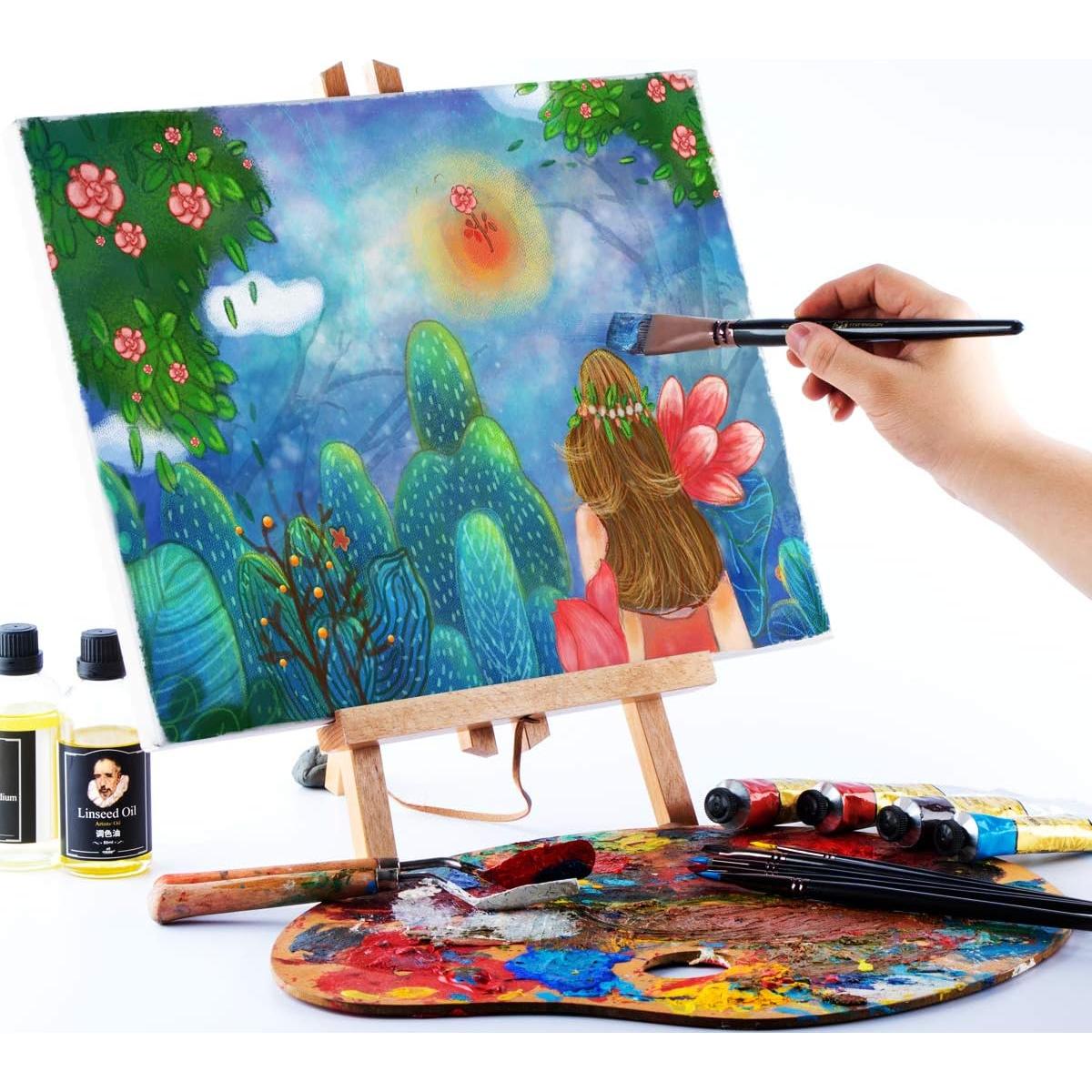 Juego de Pinceles de Pintura Transon 12 Piezas Nylon Acrílico