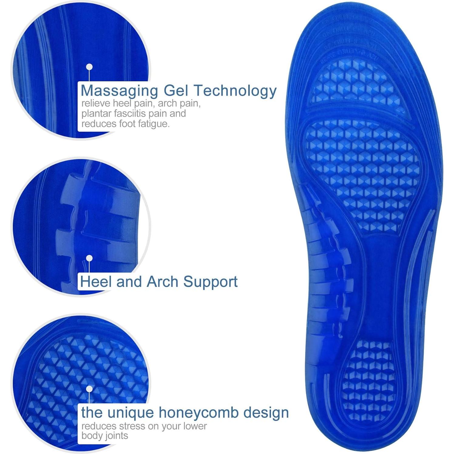 Plantillas de Gel Amortiguadoras TIESTRA para Mujeres US6-10