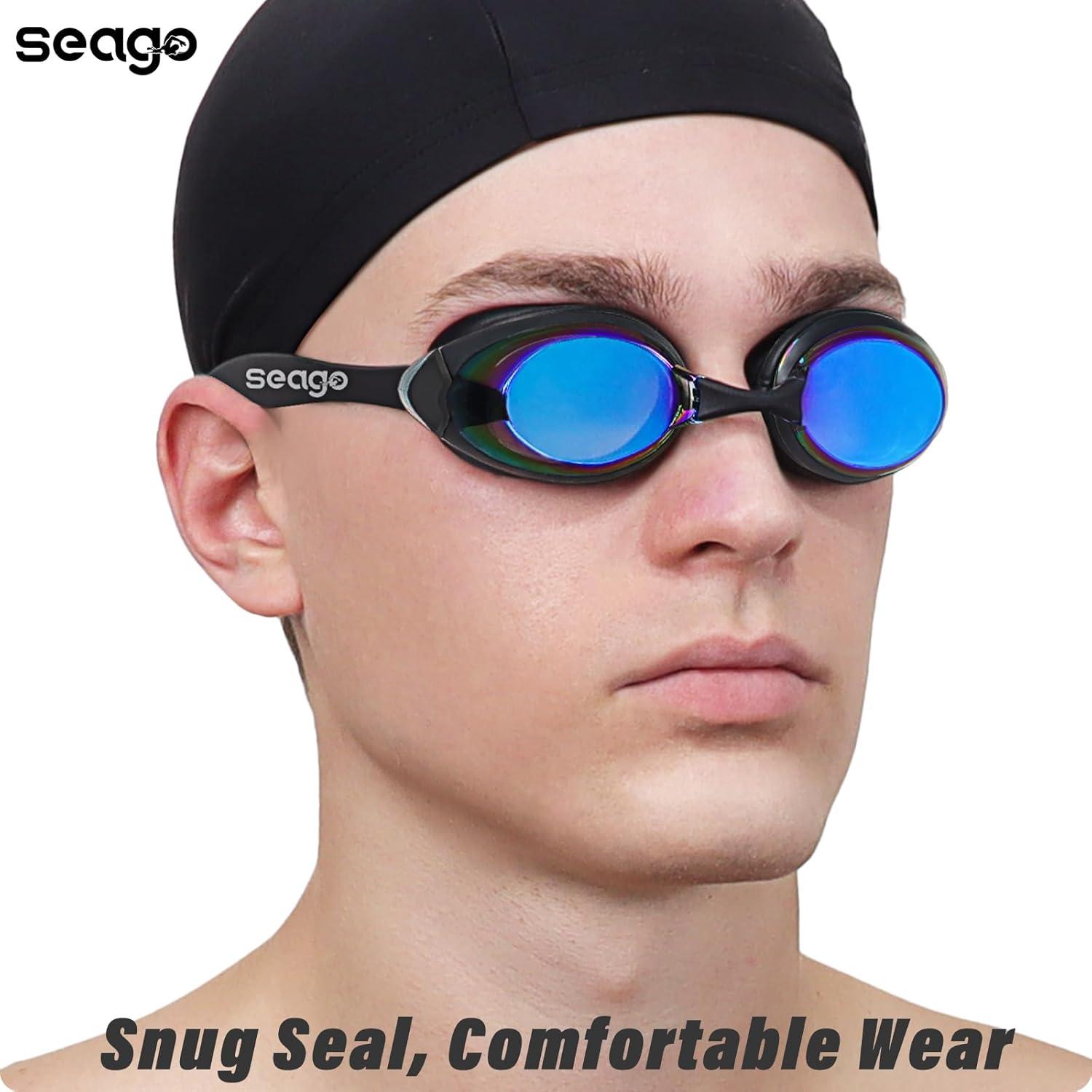 Gafas de Natación Antivaho Seago 2 Paquetes Adultos UV