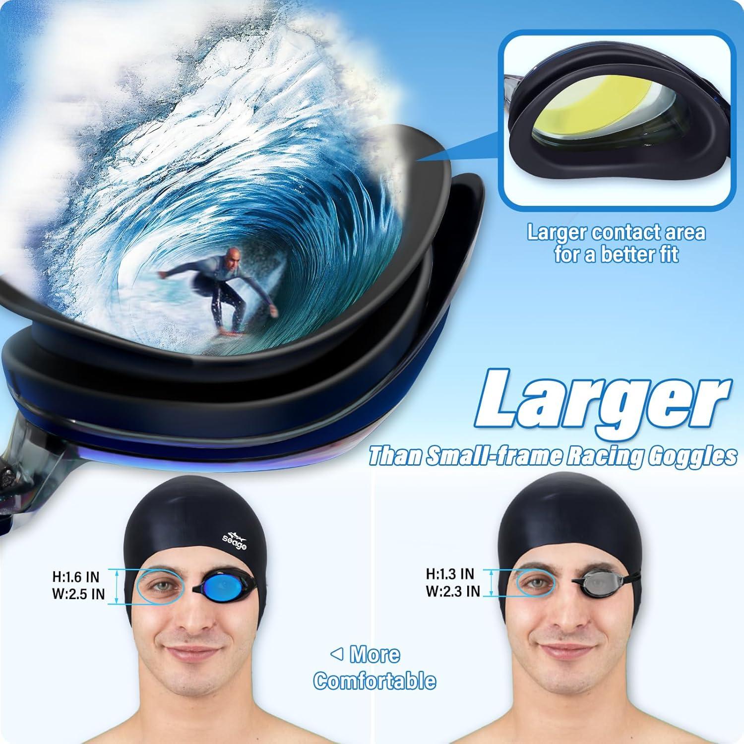 Gafas de Natación Antivaho Seago 2 Paquetes Adultos UV