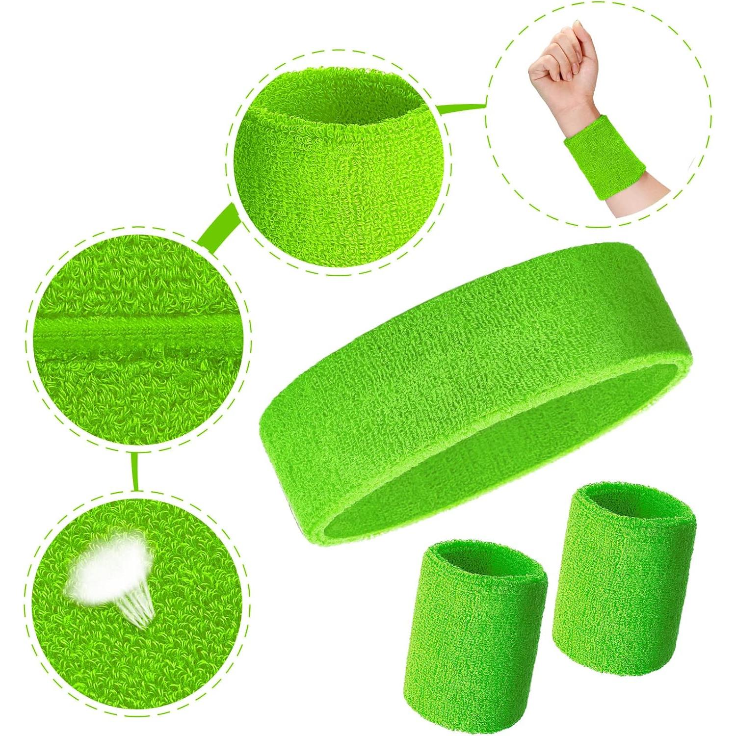 Conjunto de Muñequera y Diademas Skylety 24 Piezas Neón