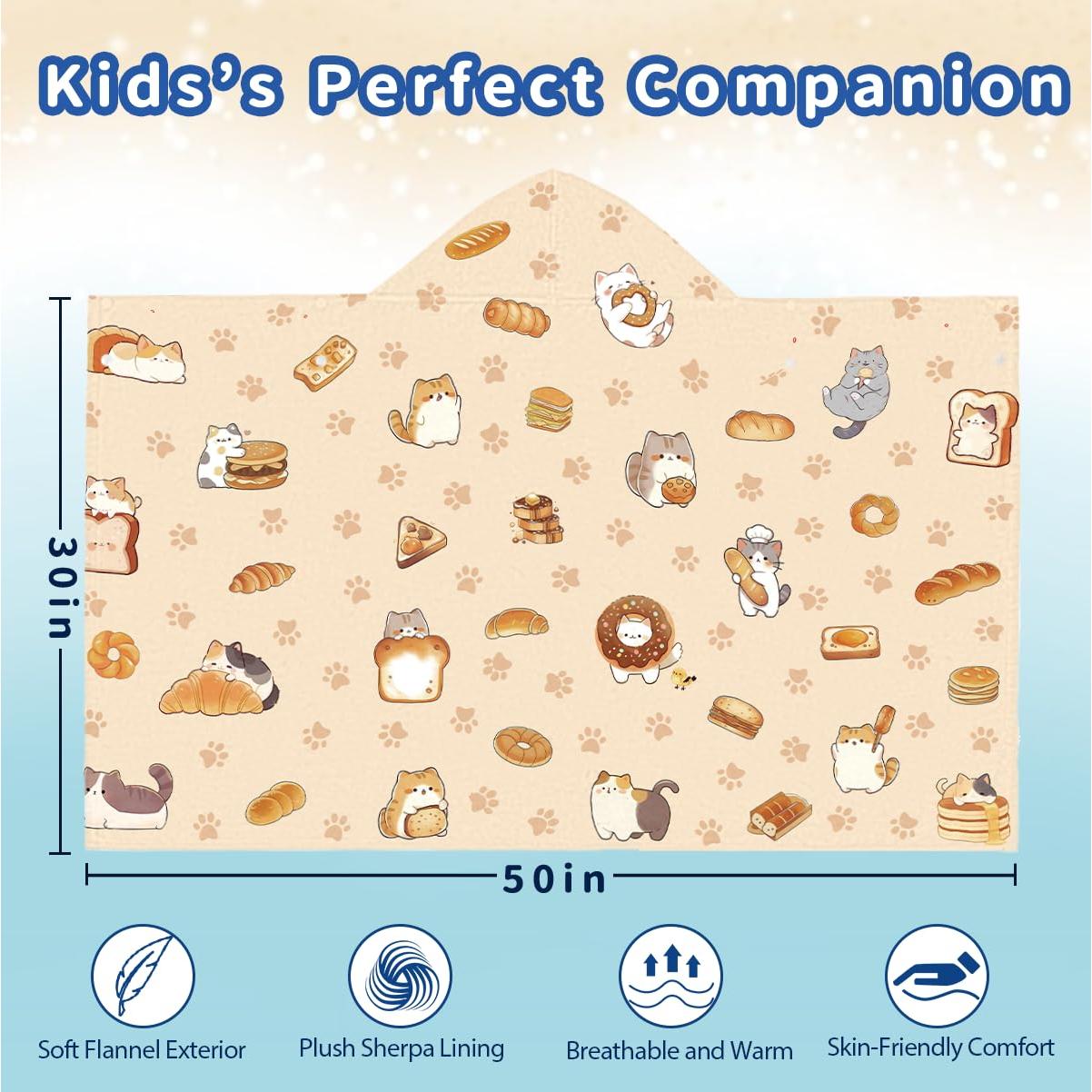 Toalla de Playa con Capucha HEIFAM Gato 127x76 cm