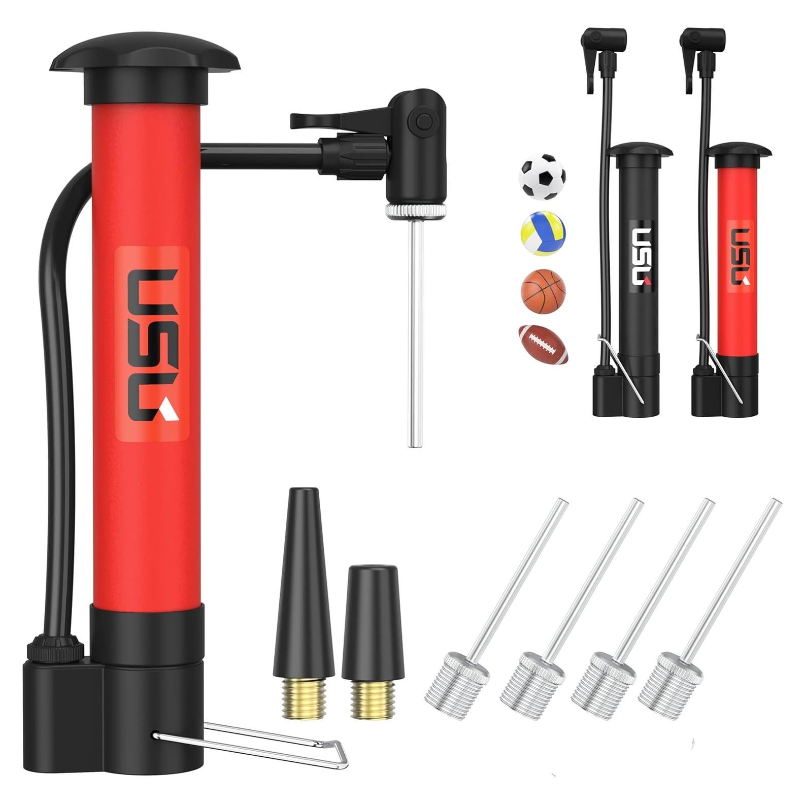 Bomba Infladora de Pelotas USU Metal - Manual, 5 Agujas