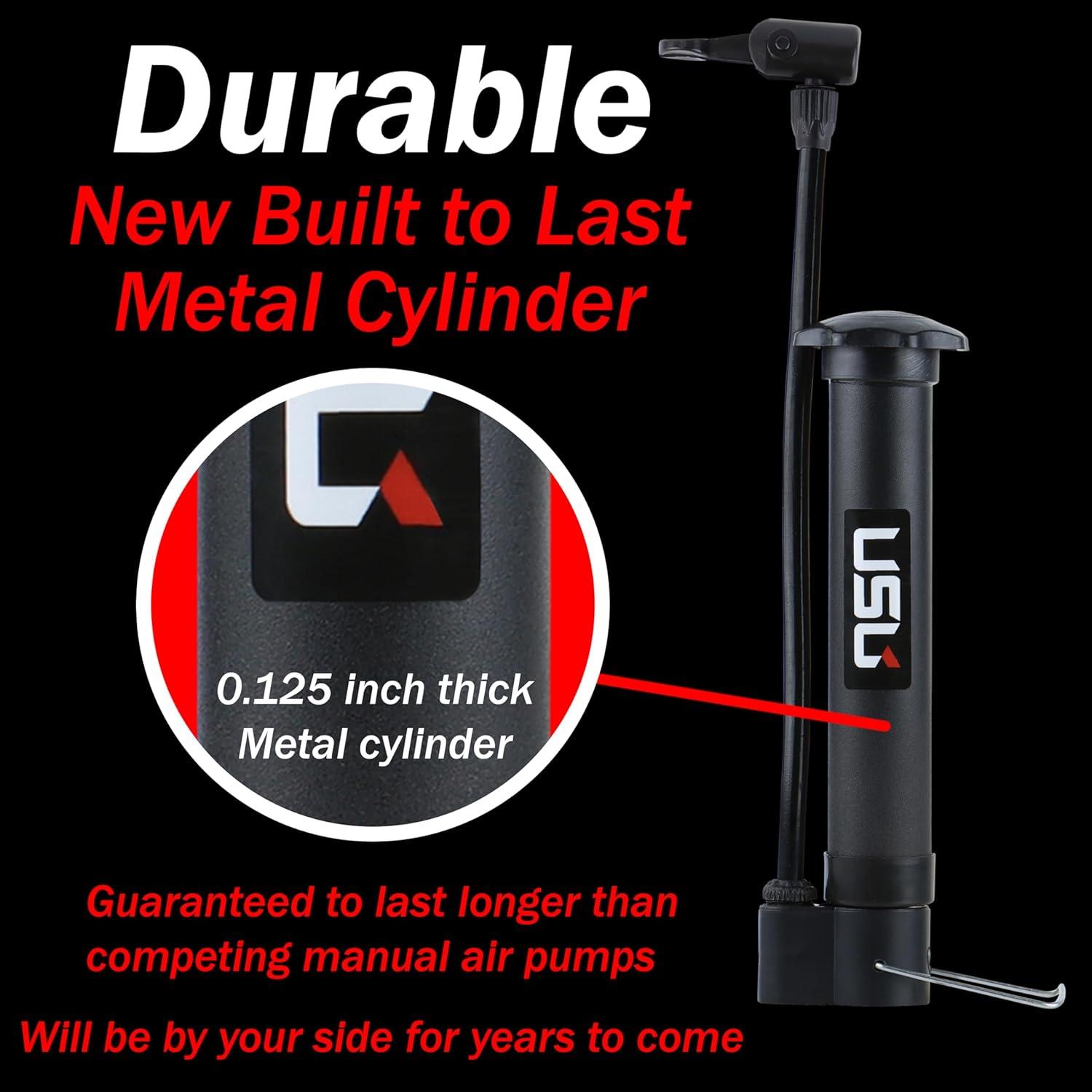 Bomba Infladora de Pelotas USU Metal - Manual, 5 Agujas