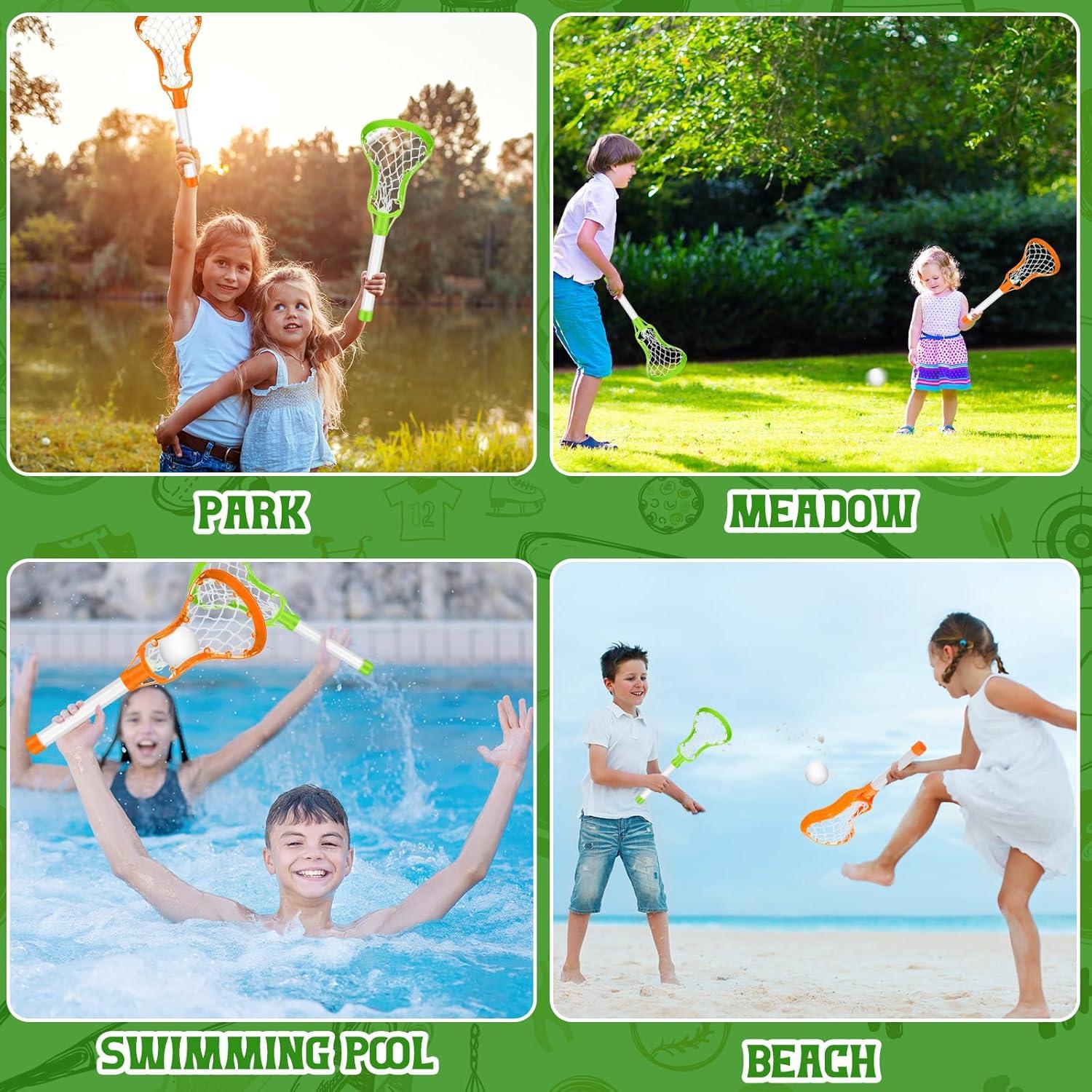 Juego de Palas y Pelotas de Lacrosse Arrowbash - 8 Palas y 4 Pelotas