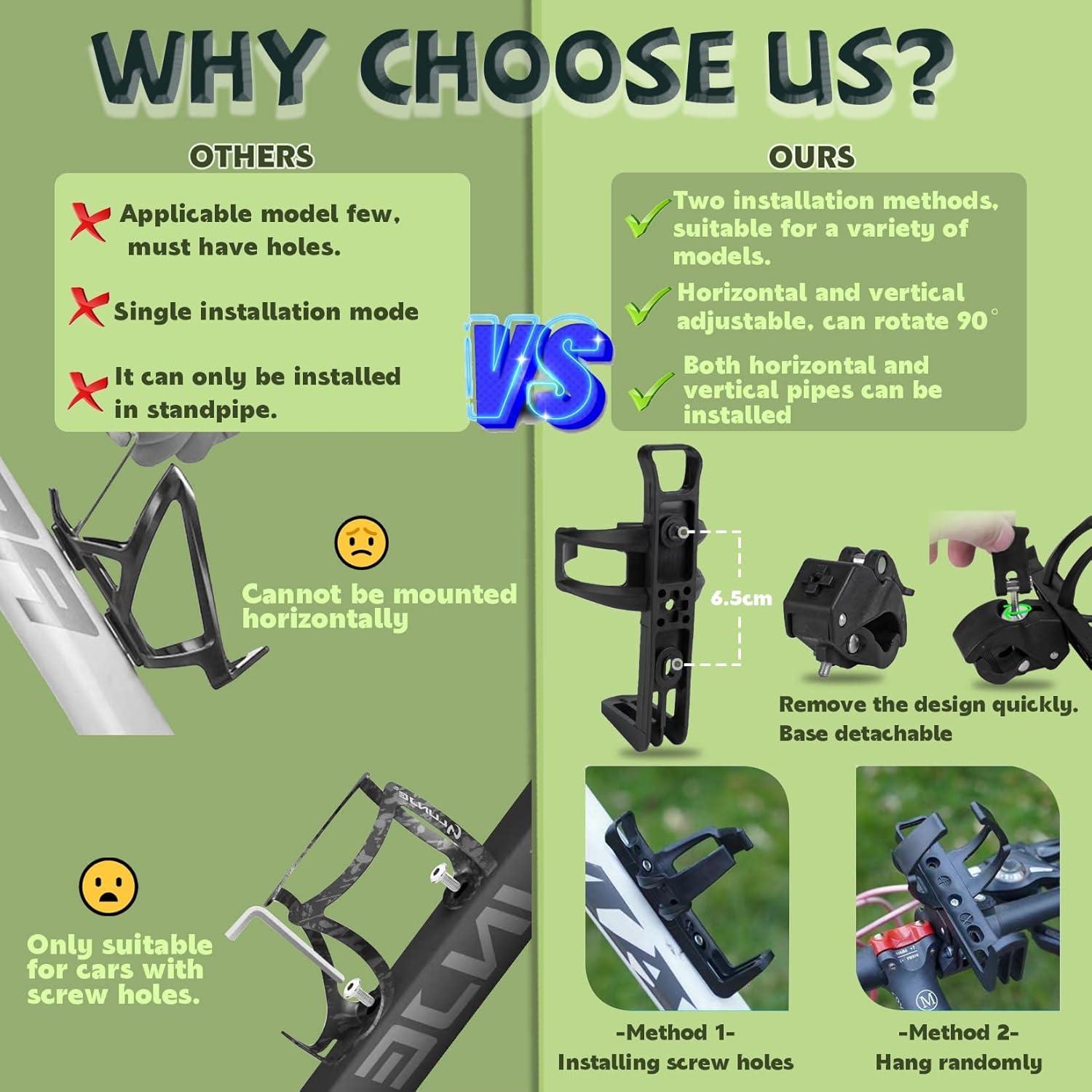 Soporte para Vaso GLDYTIMES Negro 360° para Scooter y Bicicleta