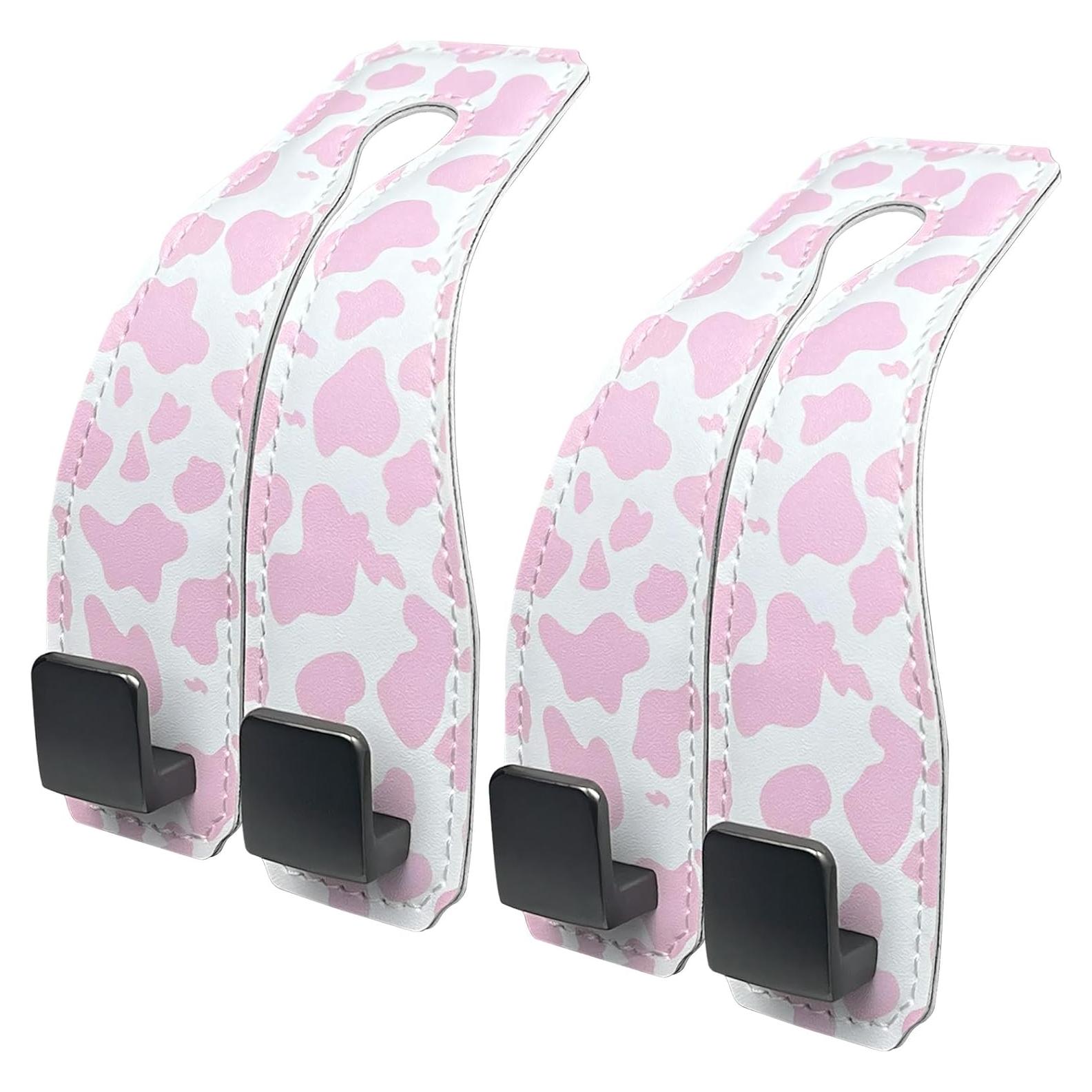 Ganchos para Asientos de Coche Kakurookie - 2 Piezas Vaca-Rosa