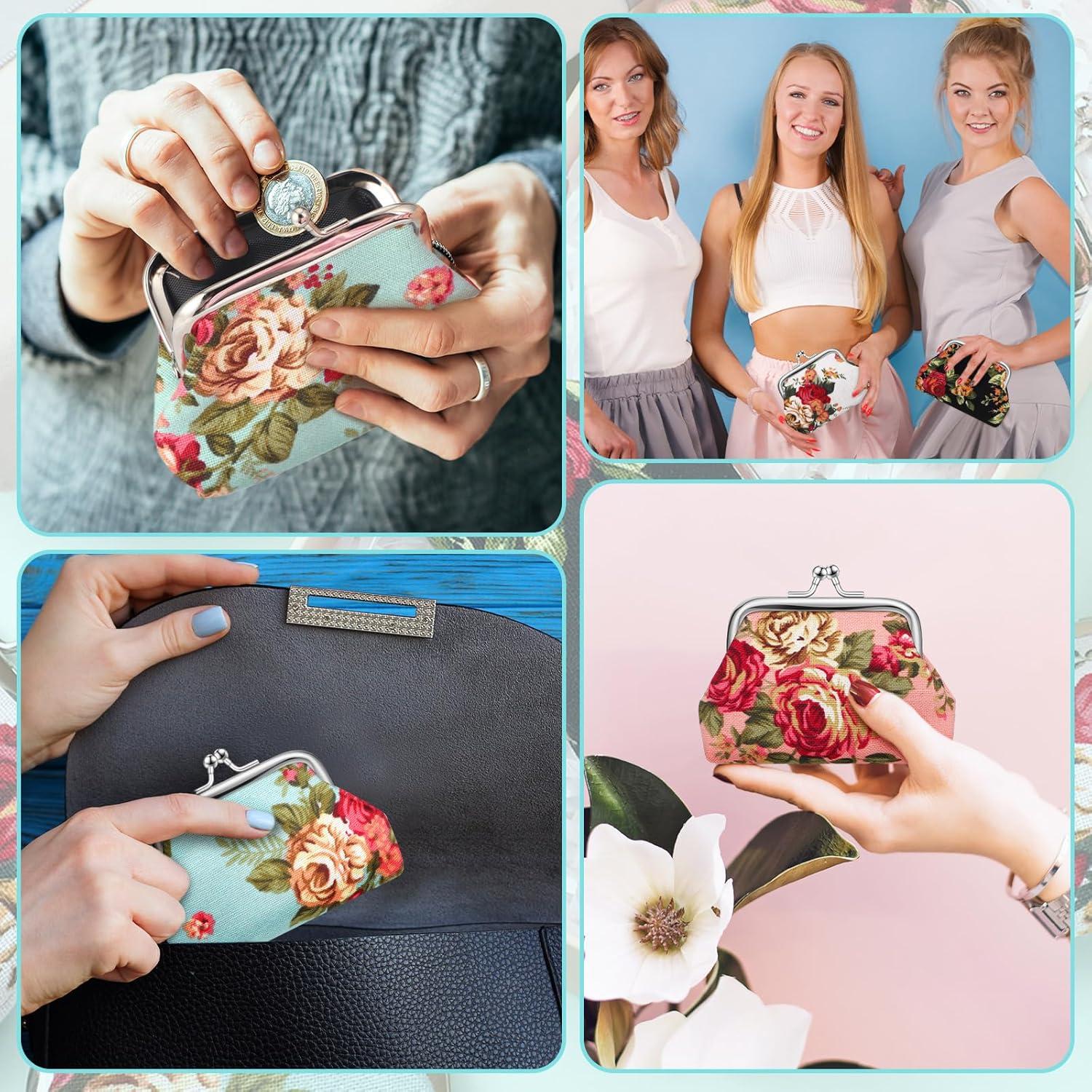 16 Monederos Florales de Lienzo SilTriangle 10.16x7.62cm