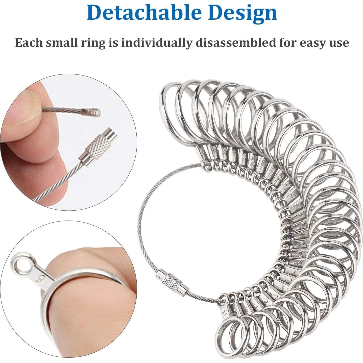 Medidor de Anillos de Acero Inoxidable 0-13 con Cinturón