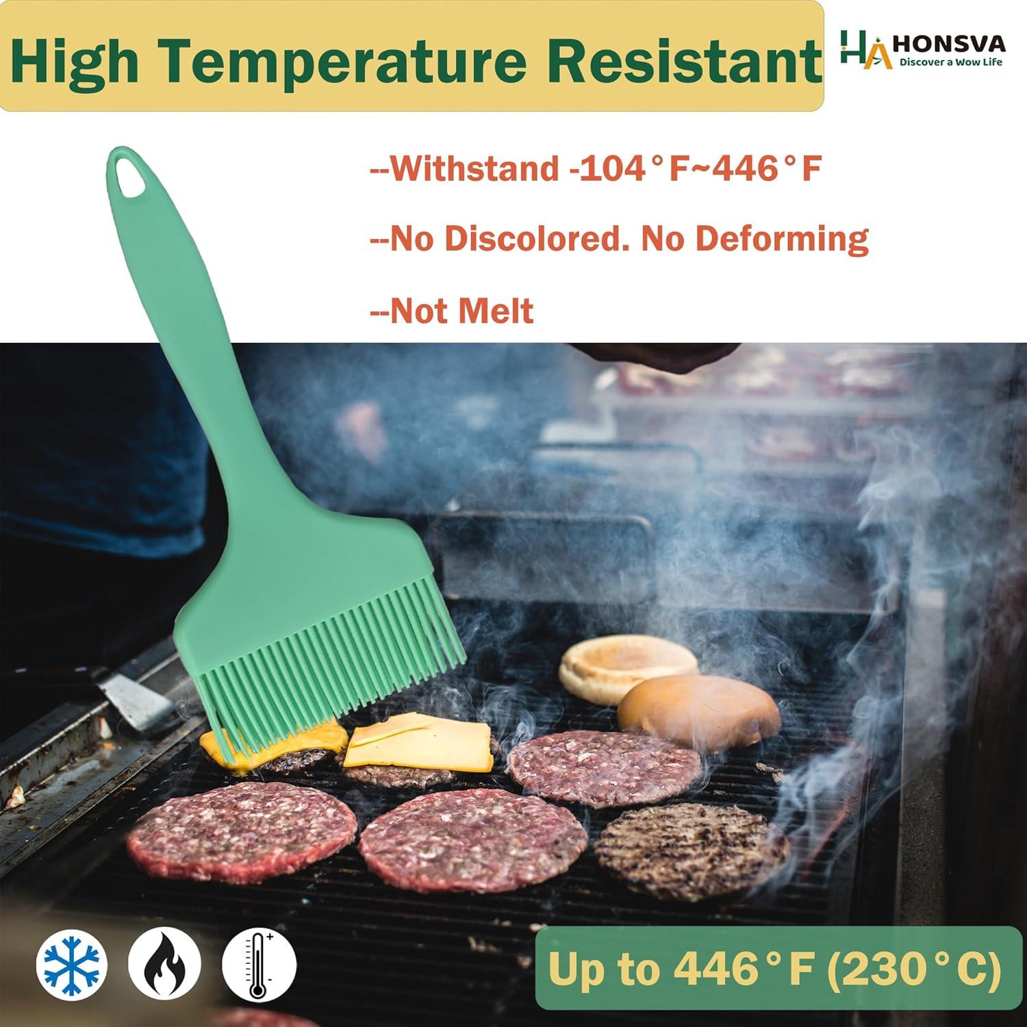 Brocha de Silicona Honsva 21.6 cm Resistente al Calor Verde Menta