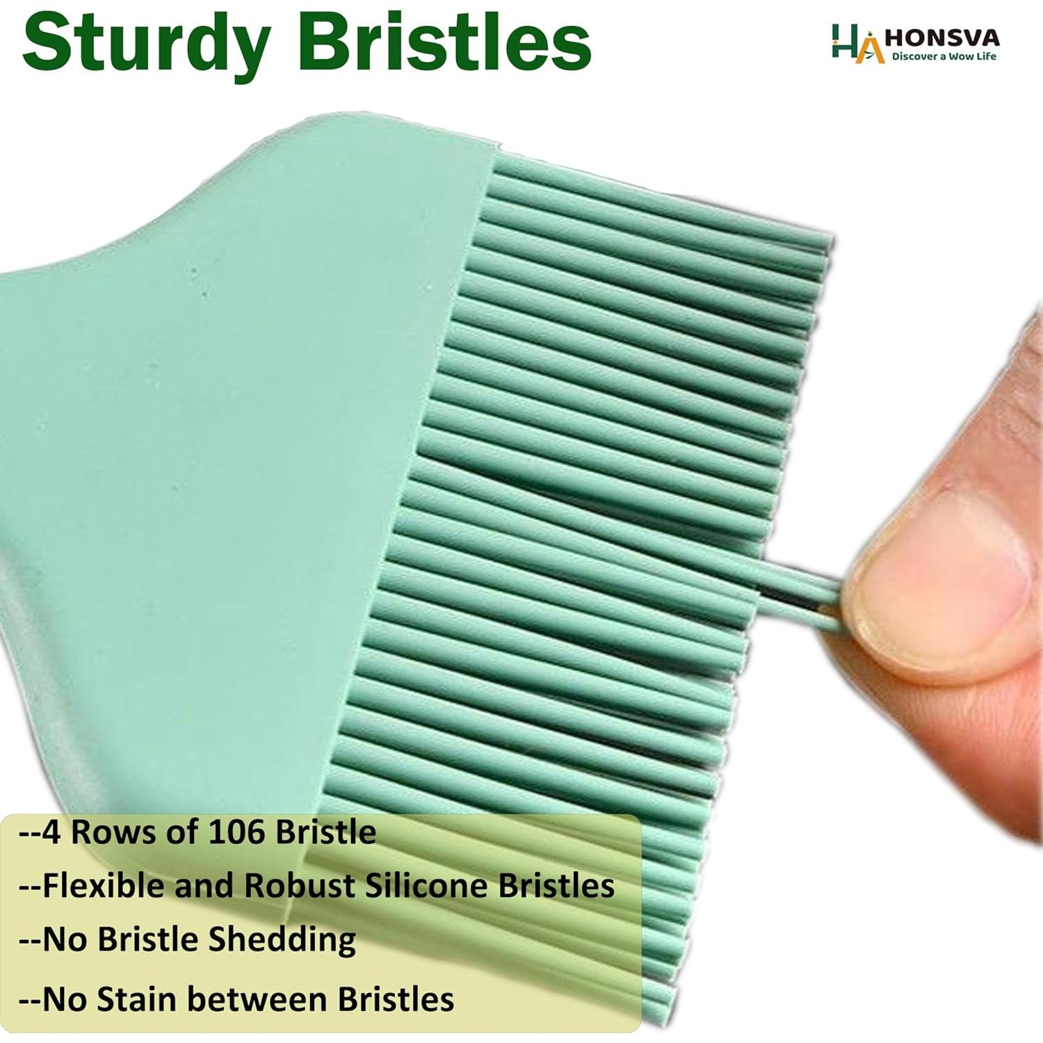 Brocha de Silicona Honsva 21.6 cm Resistente al Calor Verde Menta
