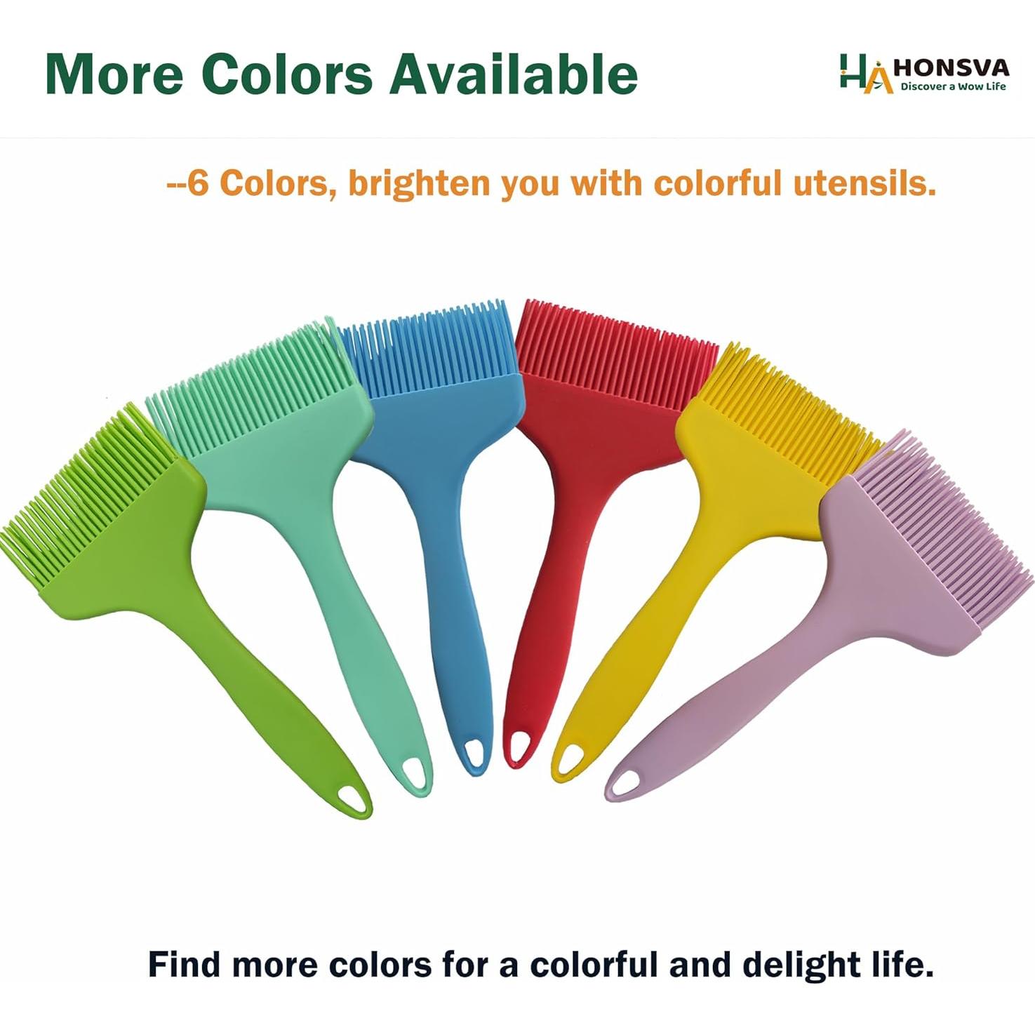 Brocha de Silicona Honsva 21.6 cm Resistente al Calor Verde Menta