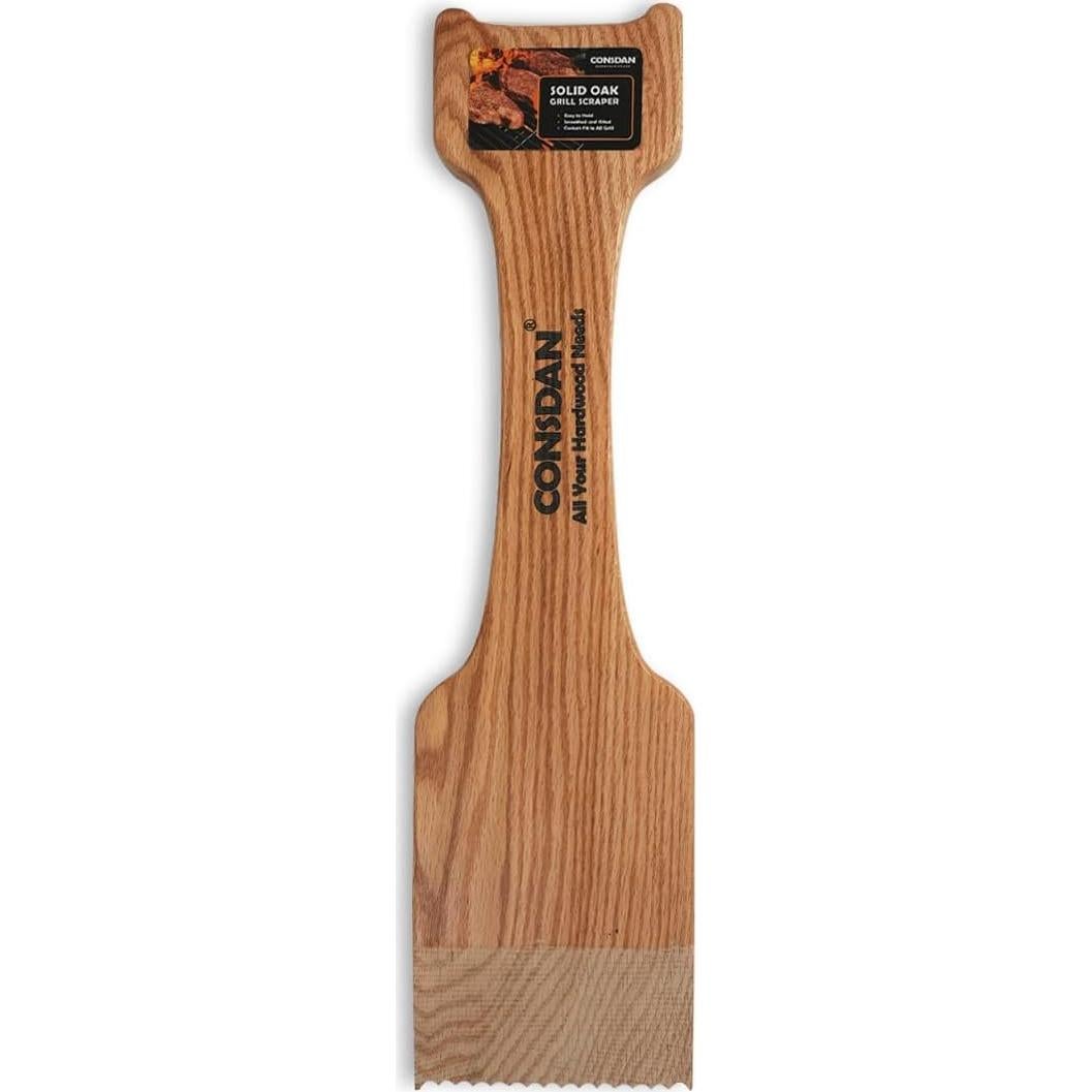 Raspador de Parrilla de Madera CONSDAN - Roble Sólido 52 cm