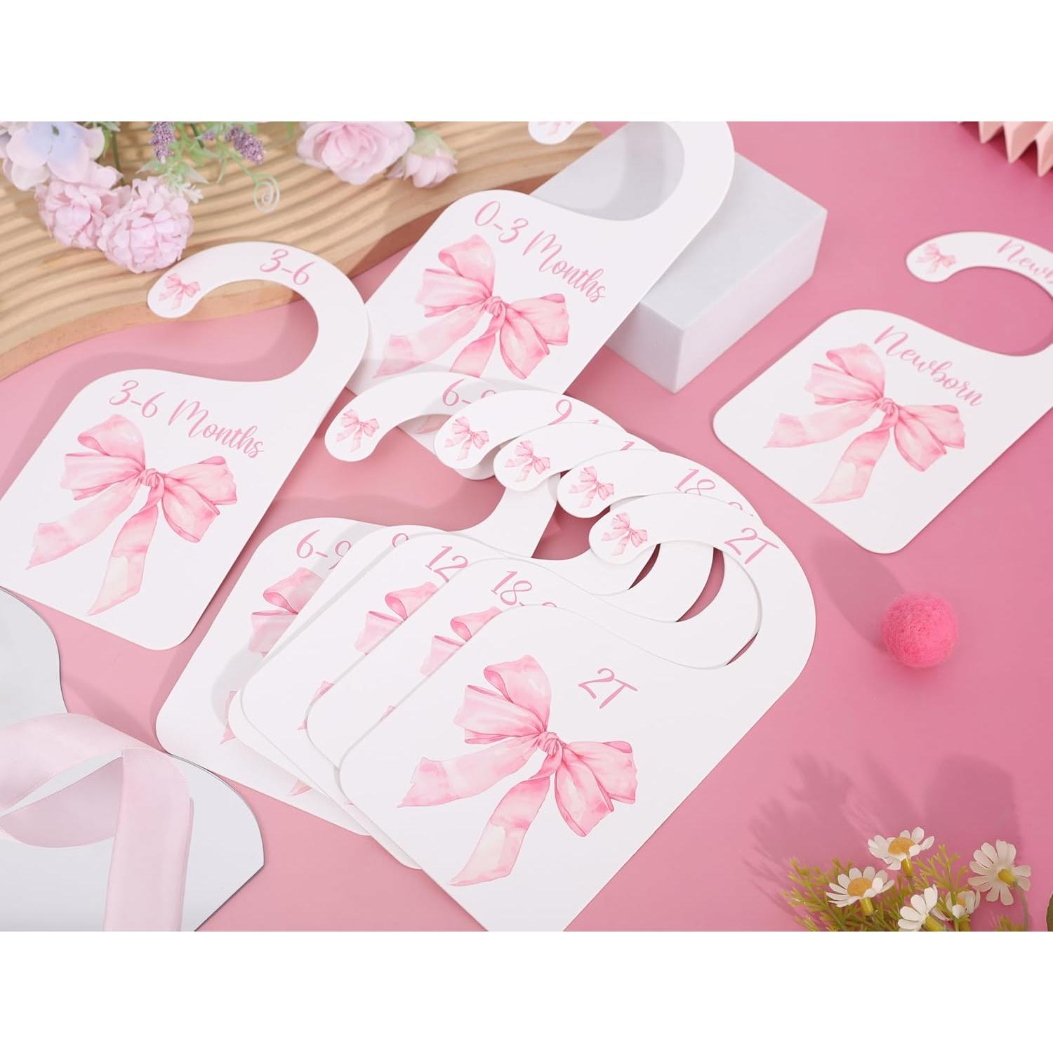 Divisores de Closet UOAOU Rosa para Bebé Niña con Lazo