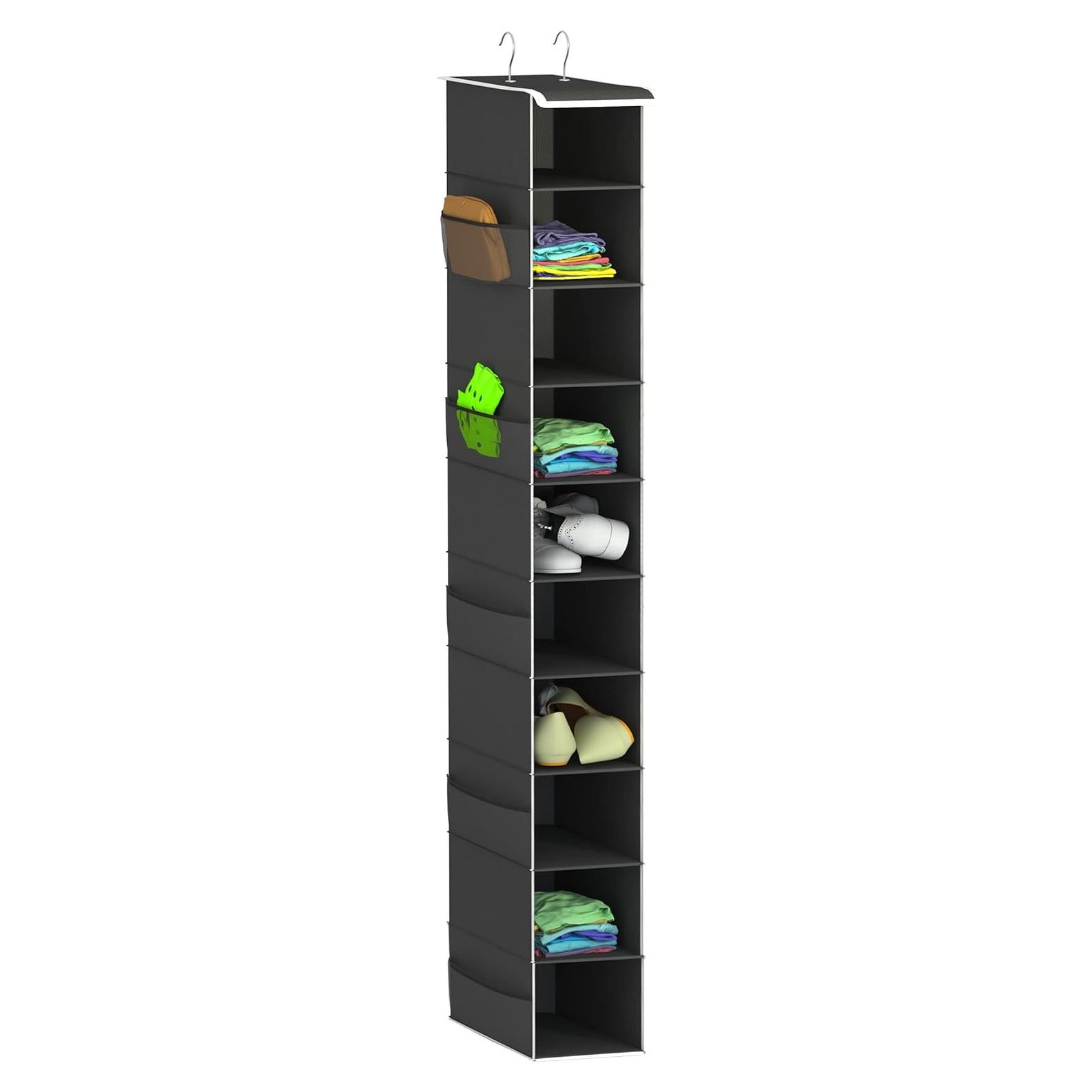 Organizador Colgante de Closet Libeder 10 Estantes Negro