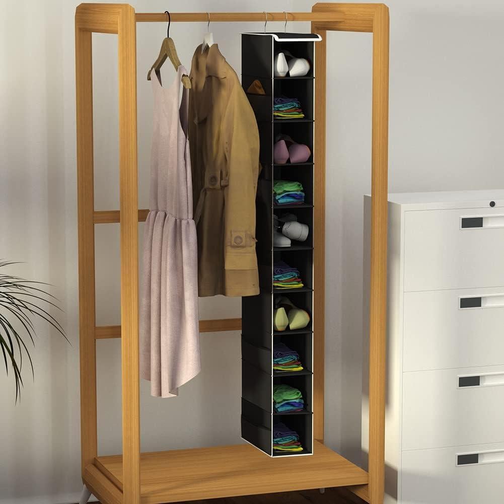 Organizador Colgante de Closet Libeder 10 Estantes Negro