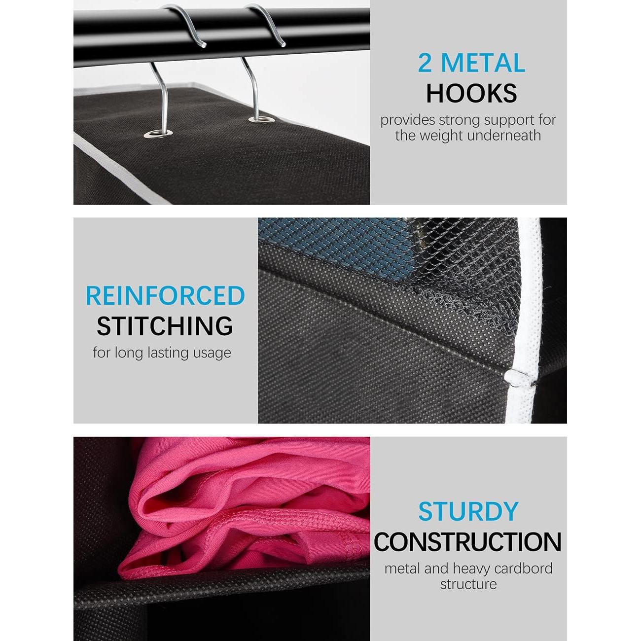 Organizador Colgante de Closet Libeder 10 Estantes Negro