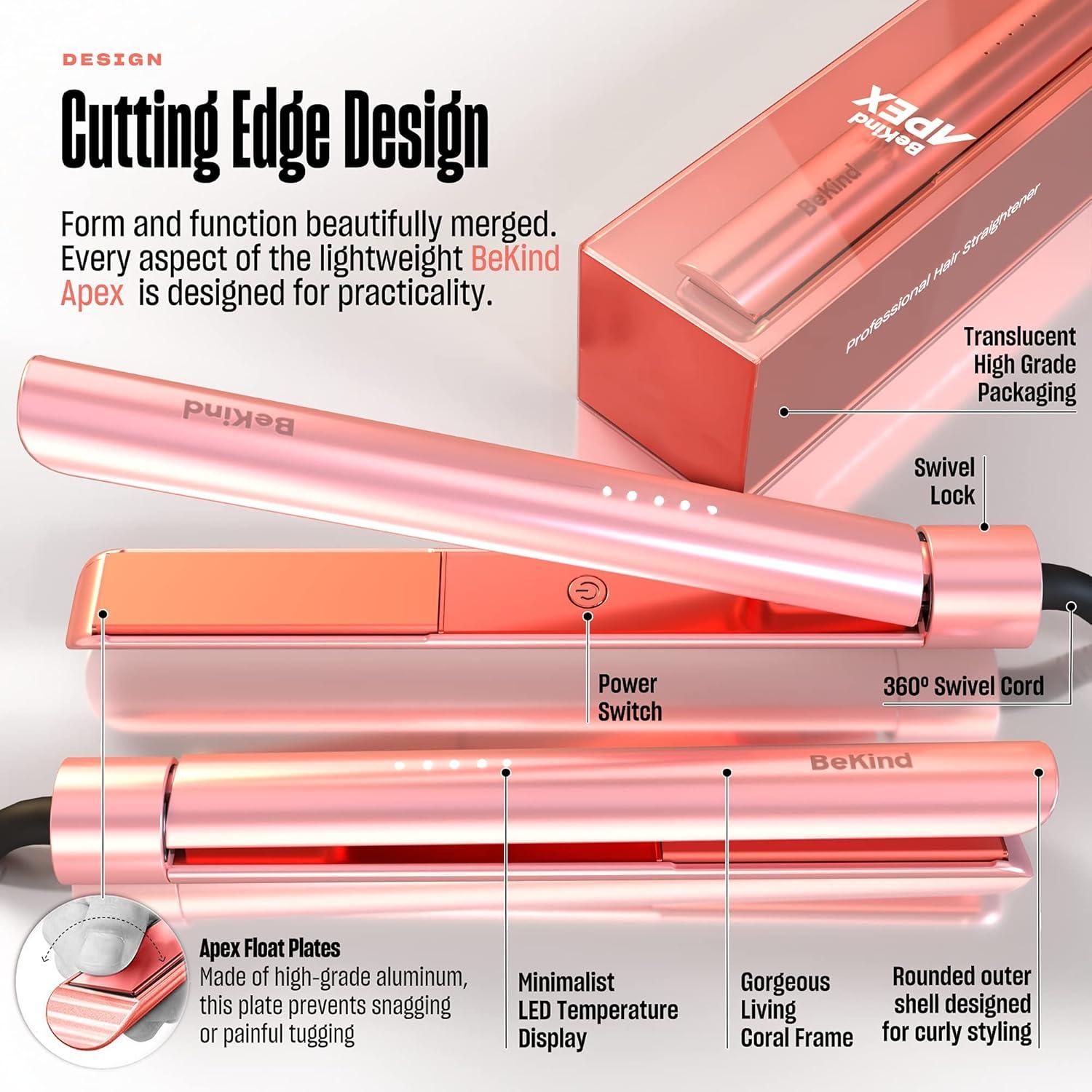 Plancha de Pelo 2-en-1 Bekind Apex Durazno 2.54 cm 238°C