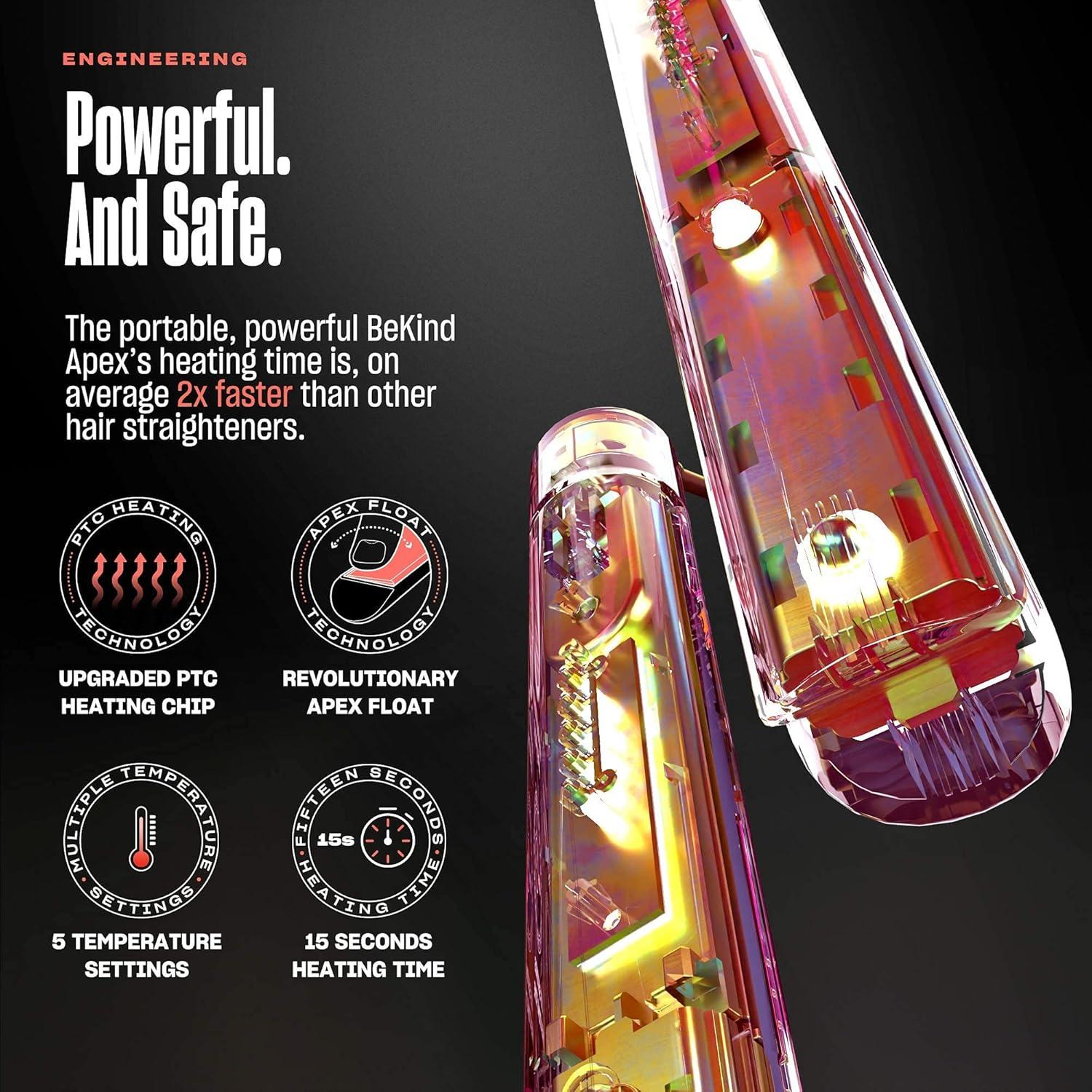 Plancha de Pelo 2-en-1 Bekind Apex Durazno 2.54 cm 238°C