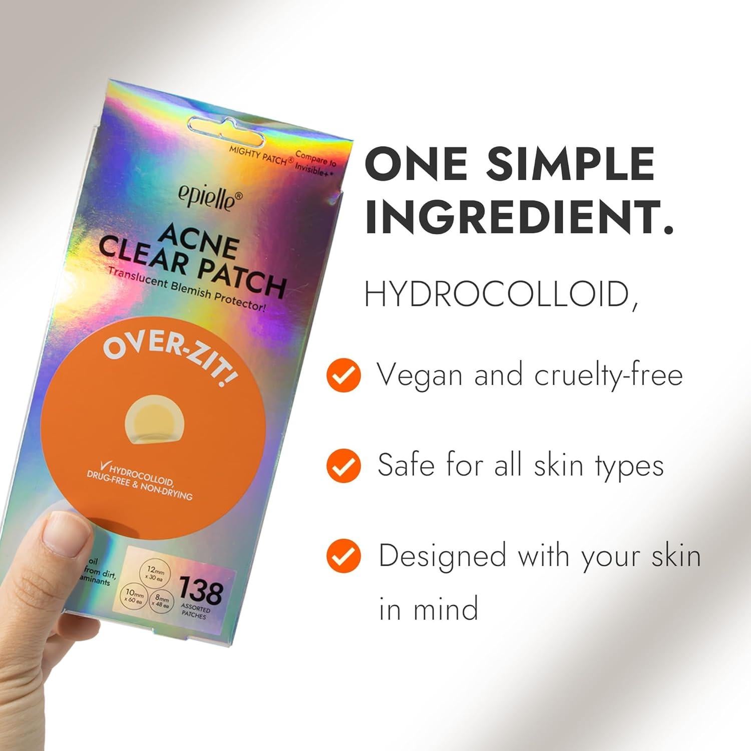 Parche Hidrocoloide para Acné Epielle Over-Zit 138 Unidades
