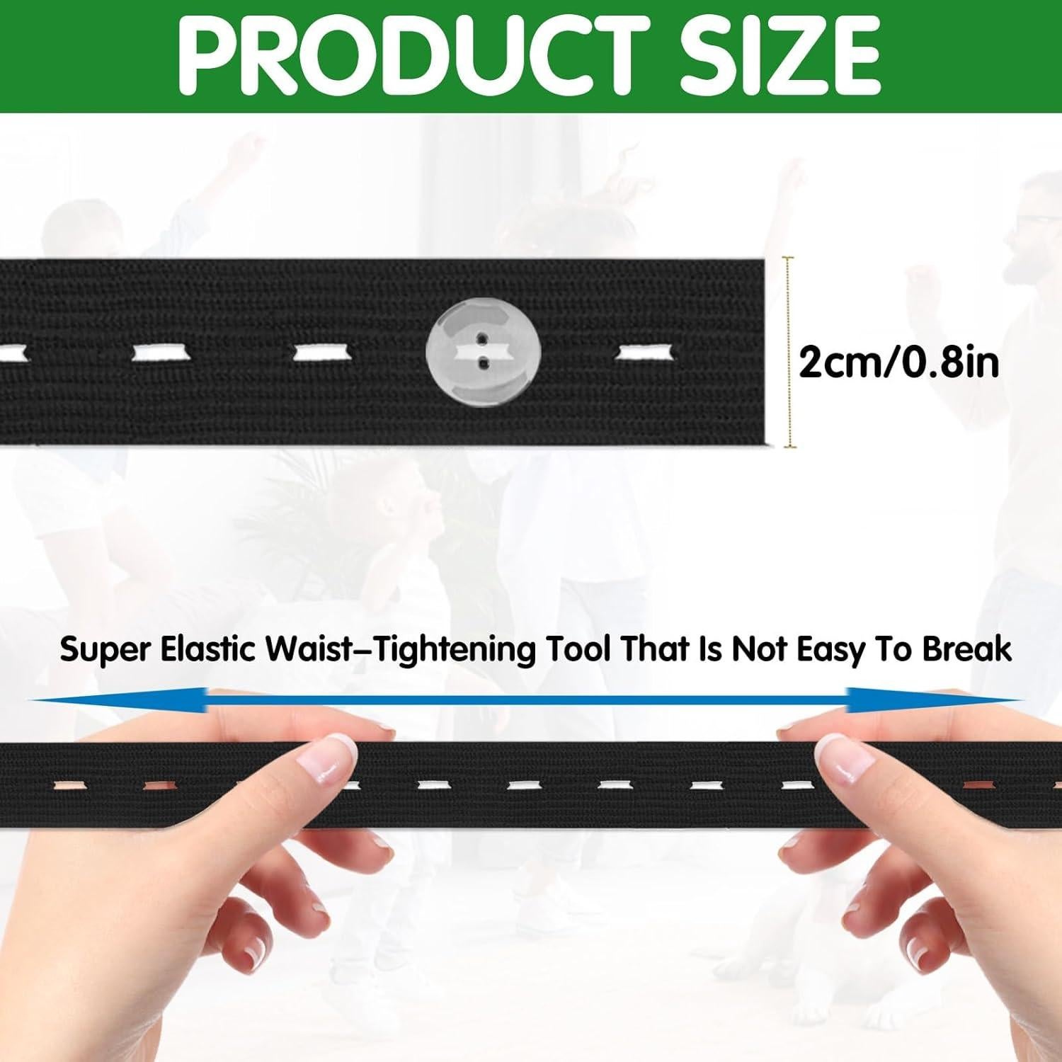 Extensor de Cintura Elástico para Pantalones CANIPHA - 10 Pcs