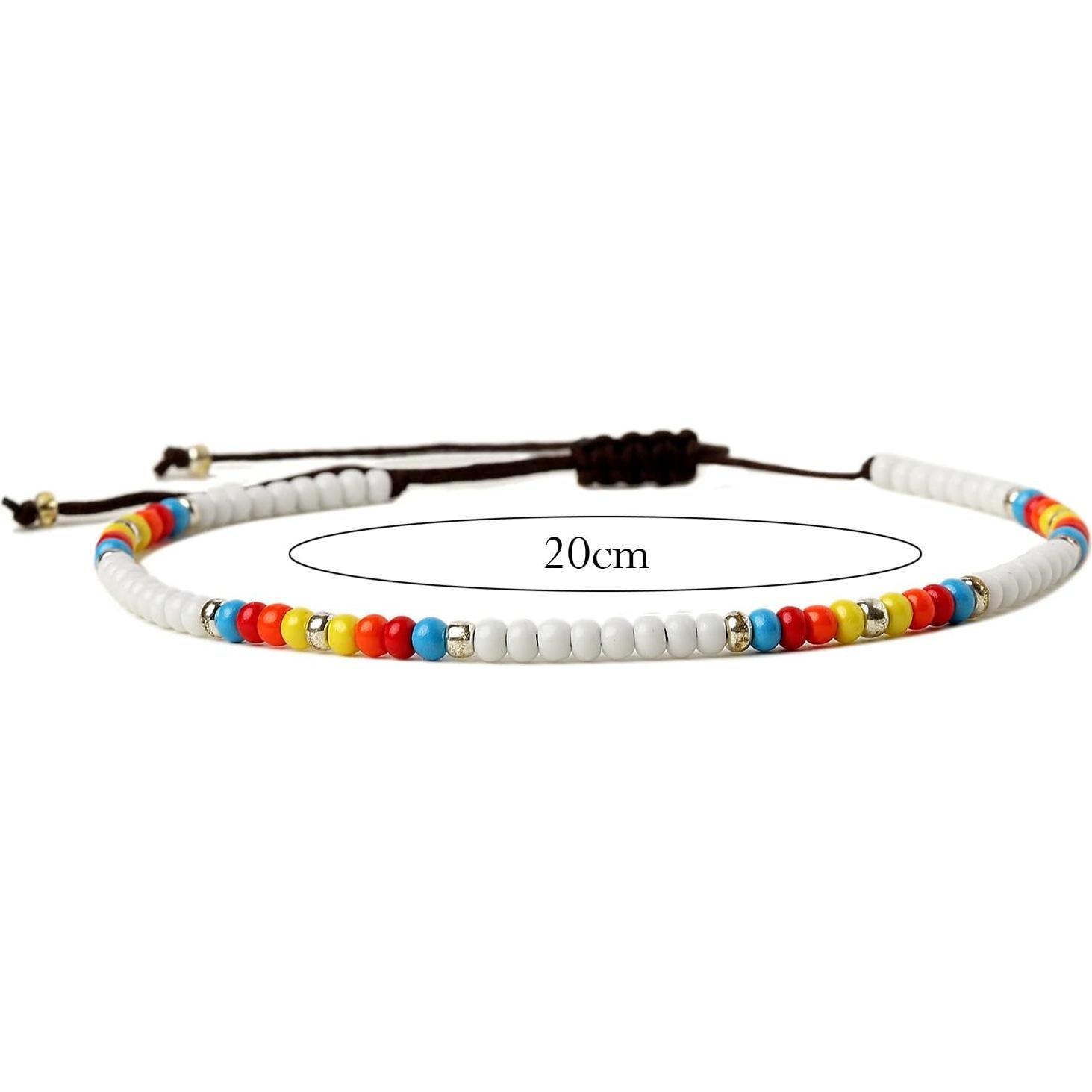 Set de 10 Pulseras de Tobillo Coloridas Hechas a Mano XIJIN