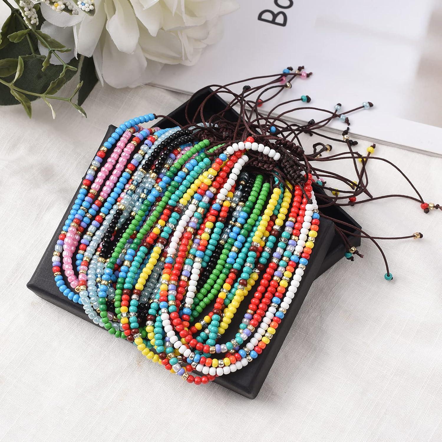 Set de 10 Pulseras de Tobillo Coloridas Hechas a Mano XIJIN