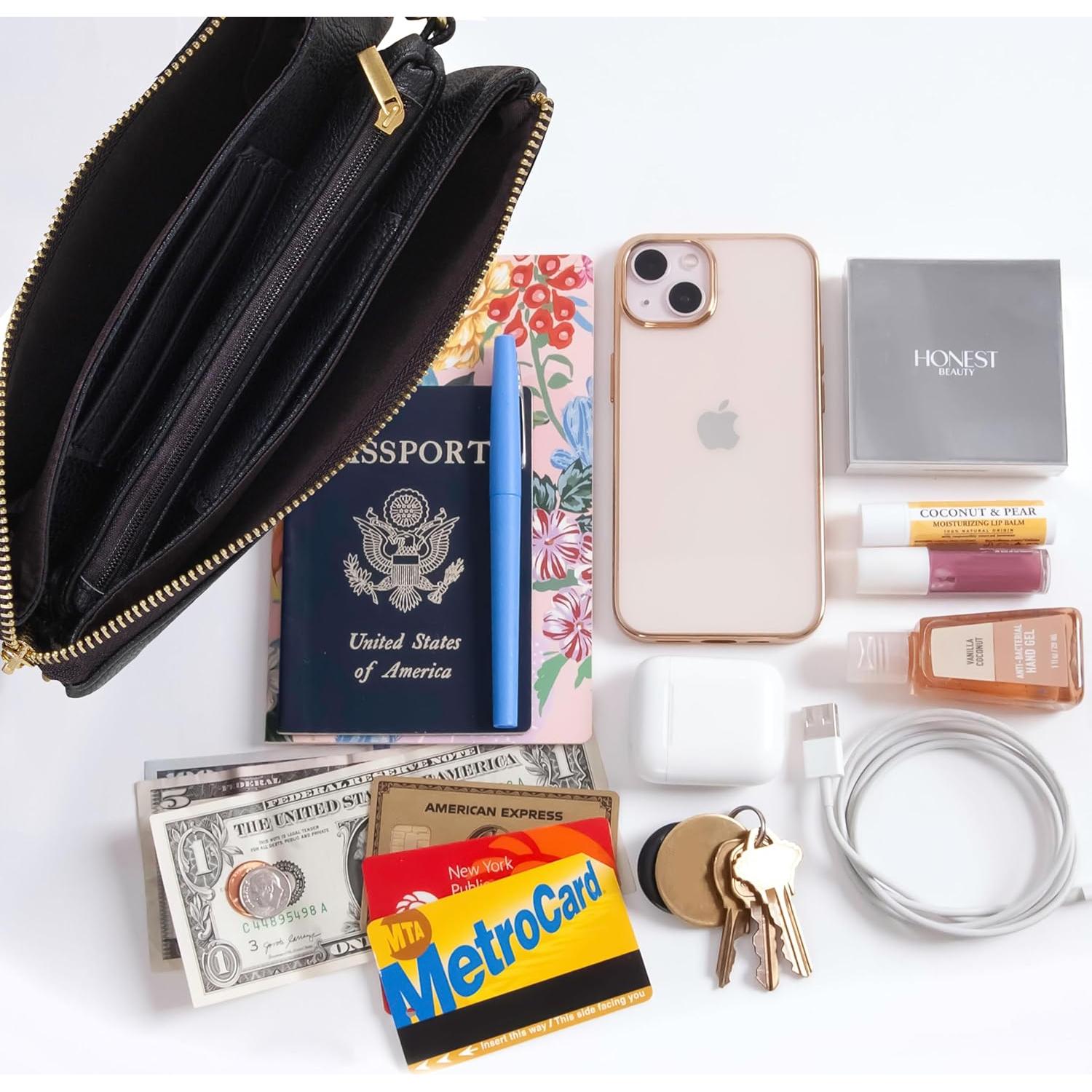 Cartera de Cuero Vegano Humble Chic NY para Mujeres - Negra