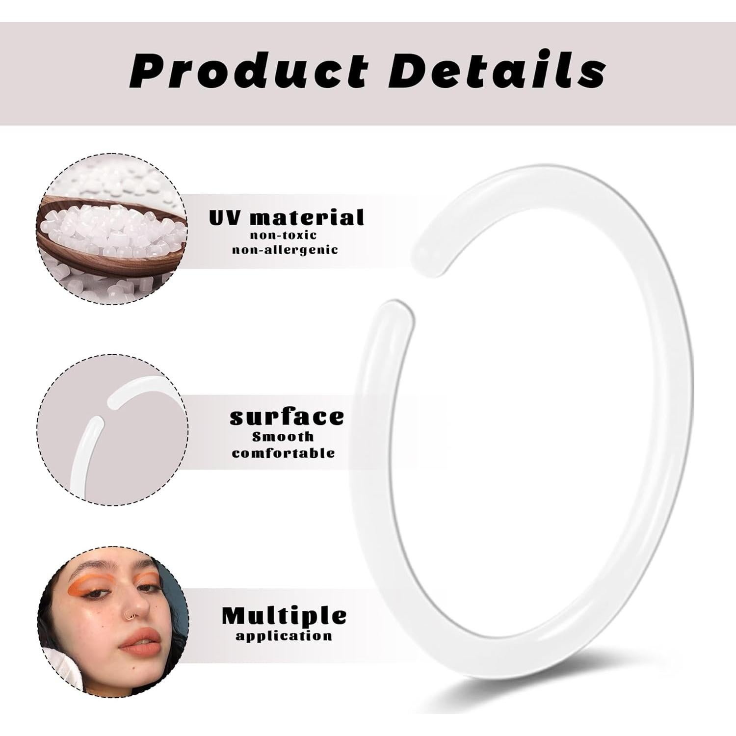 Aros de Nariz y Oreja 20G Acrílico Bioflex Colorido 20pcs