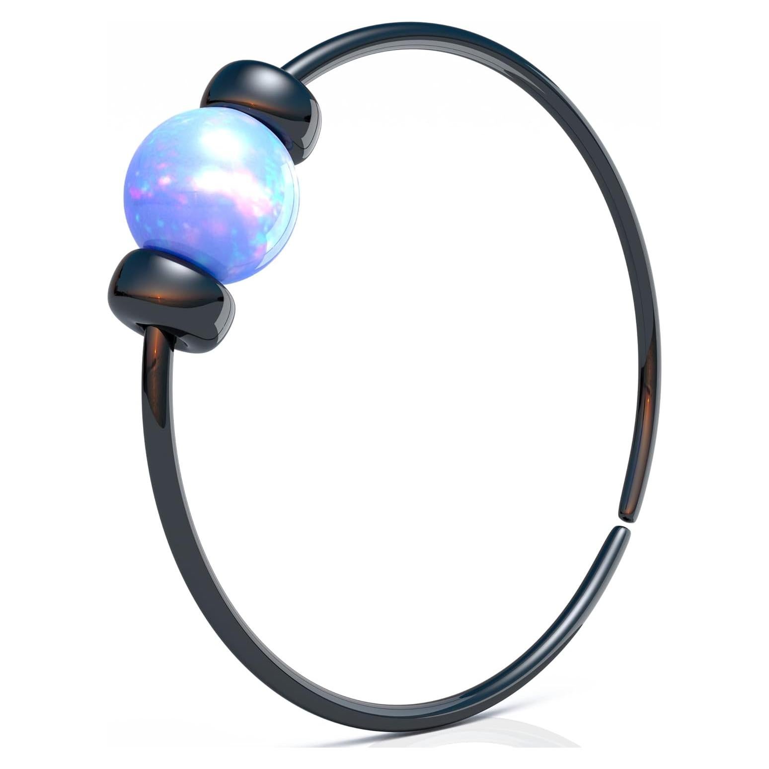 Anillo de Nariz Hipoalergénico Lugasis con Ópalo Azul 2mm