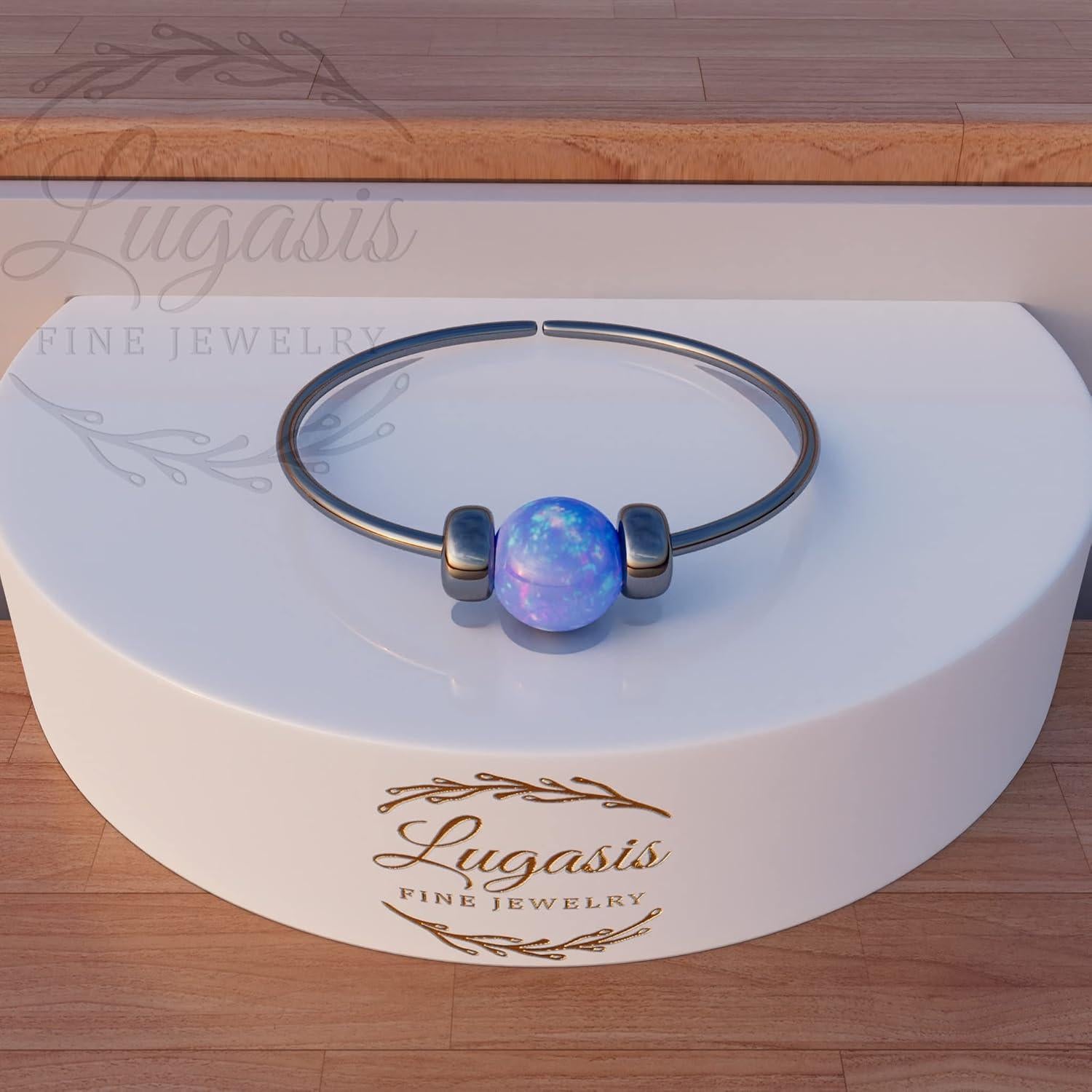 Anillo de Nariz Hipoalergénico Lugasis con Ópalo Azul 2mm