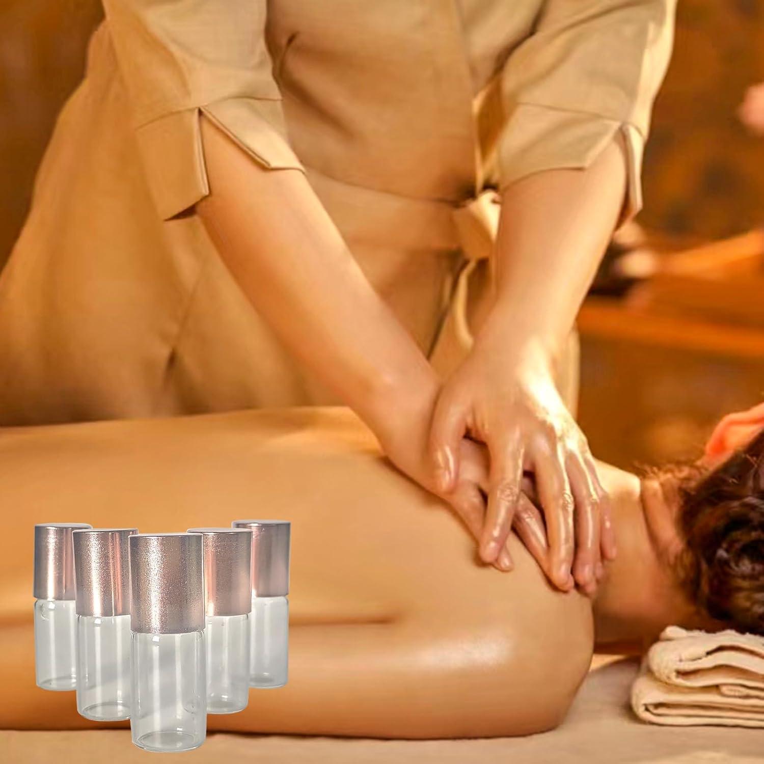 50 Mini Botellas de Vidrio AGENIZ 3ml con Rodillo Acero Inoxidable