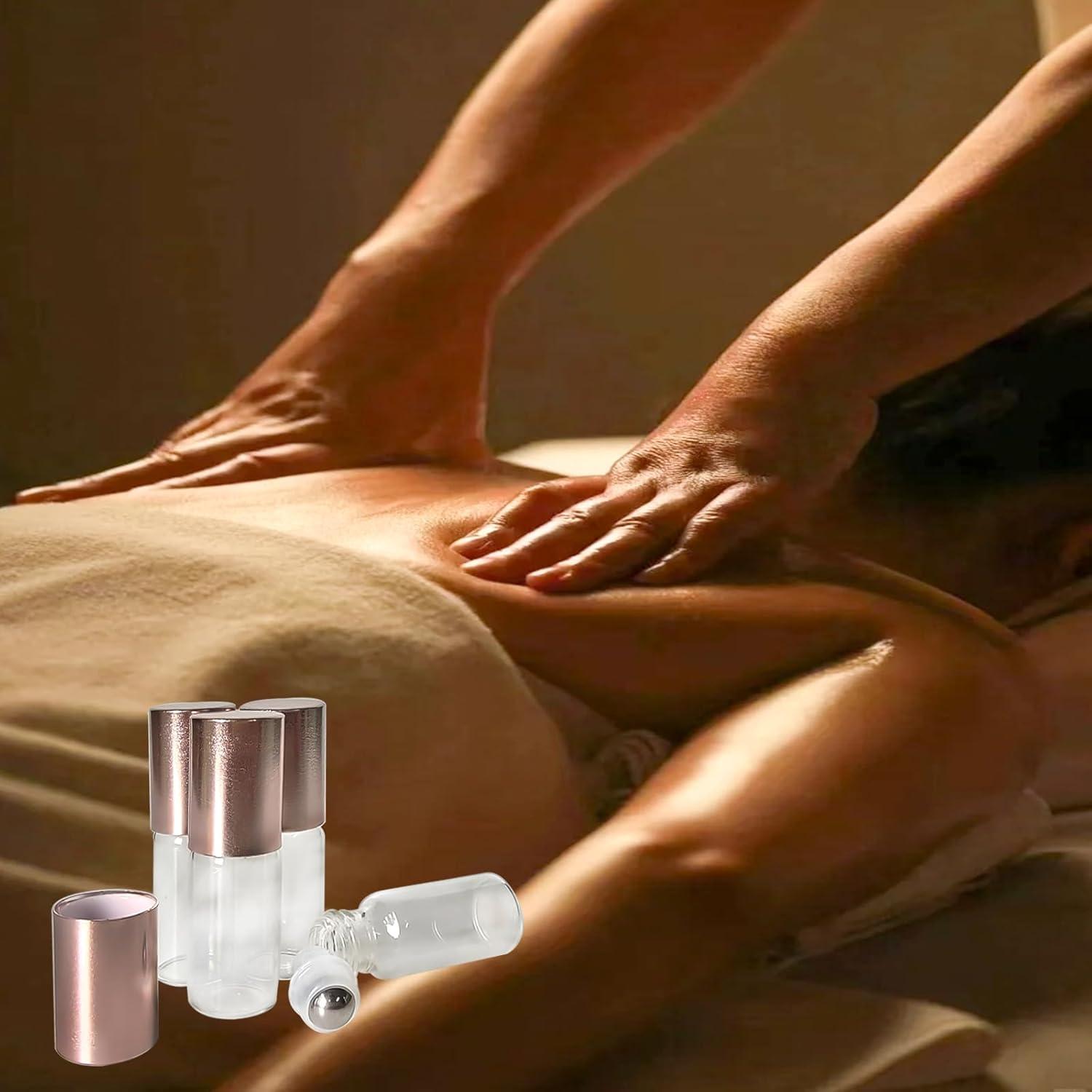 50 Mini Botellas de Vidrio AGENIZ 3ml con Rodillo Acero Inoxidable