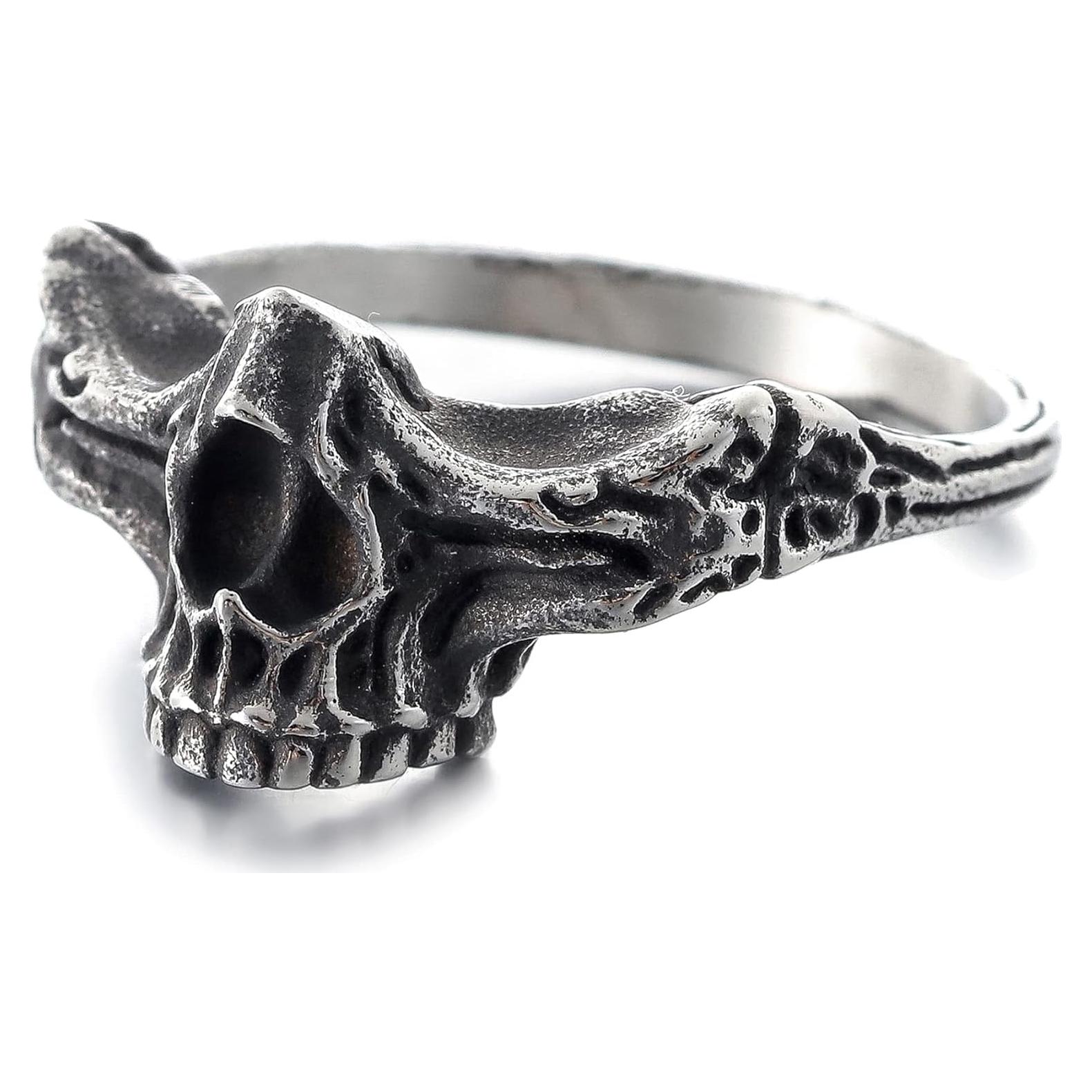 Anillo Calavera Punk ZMY Home Acero Inoxidable Ajustable