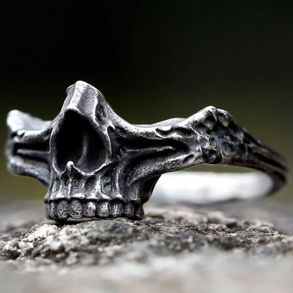 Anillo Calavera Punk ZMY Home Acero Inoxidable Ajustable