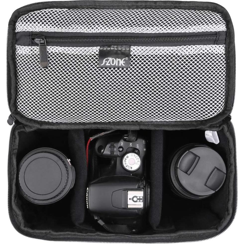 Bolsa de Cámara Plegable Acolchada S-ZONE para DSLR Negro