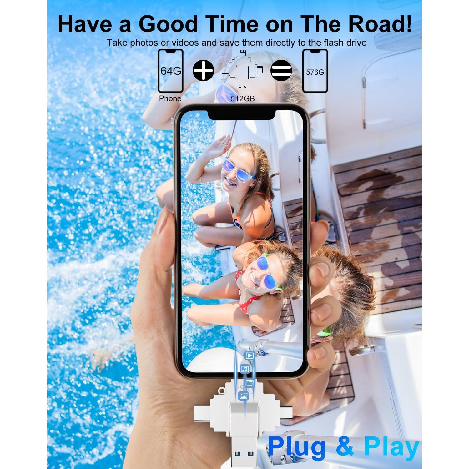 Unidad Flash 4 en 1 ySky MFi 512GB para iPhone y Android