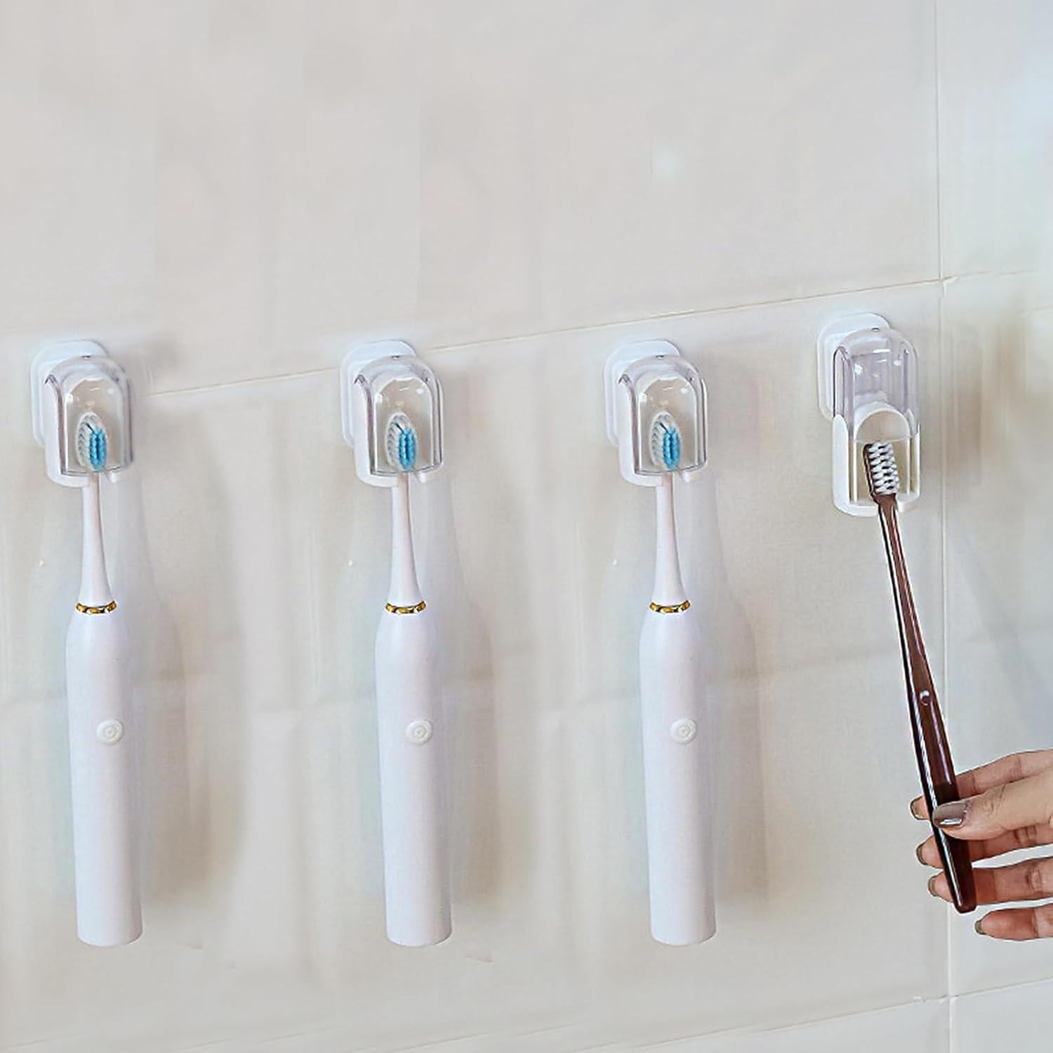 Soporte de Cepillos de Dientes LUEXBOX 4 Compartimentos Blanco