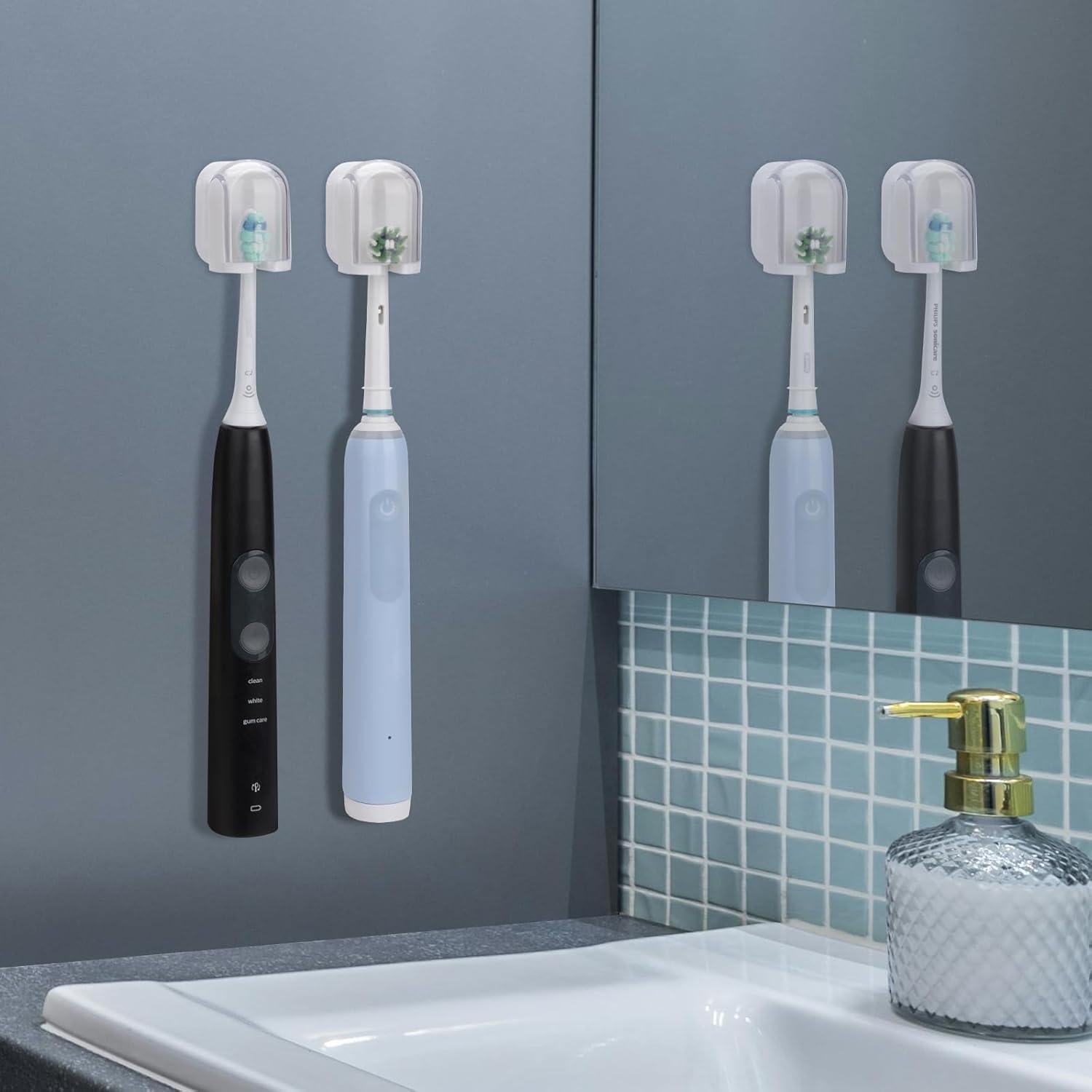 Soporte de Cepillos de Dientes LUEXBOX 4 Compartimentos Blanco