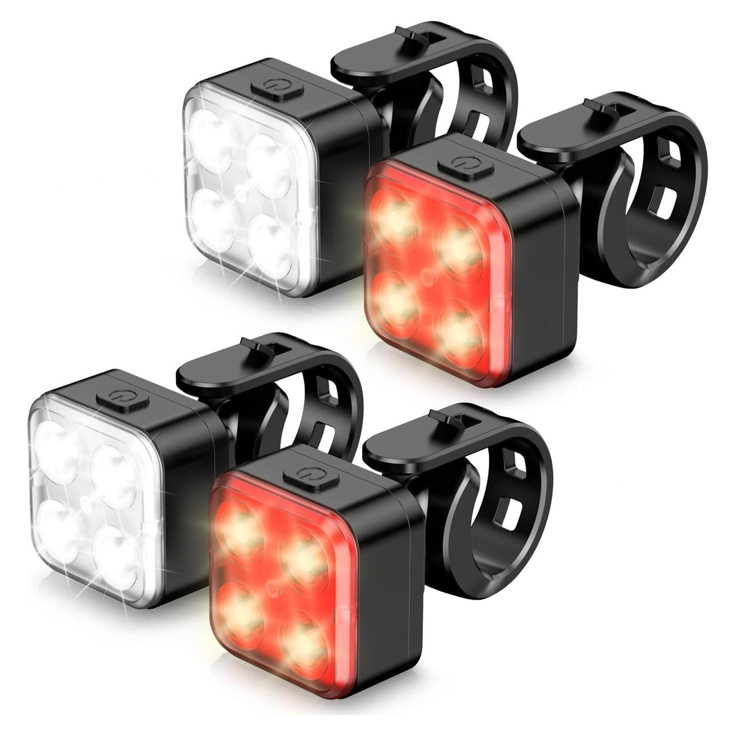 Juego de Luces Recargables para Bicicleta Akale, IPX4, 4 Modos